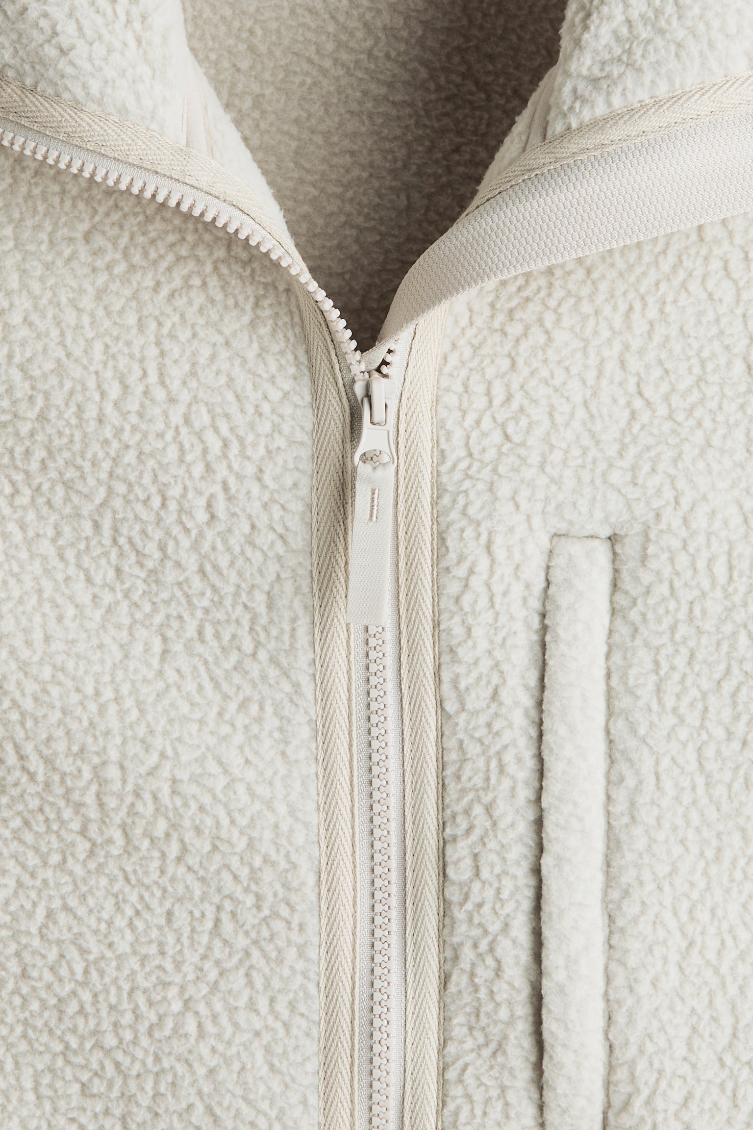 Regular Fit Teddy Sports gilet - Light beige/Black - 2