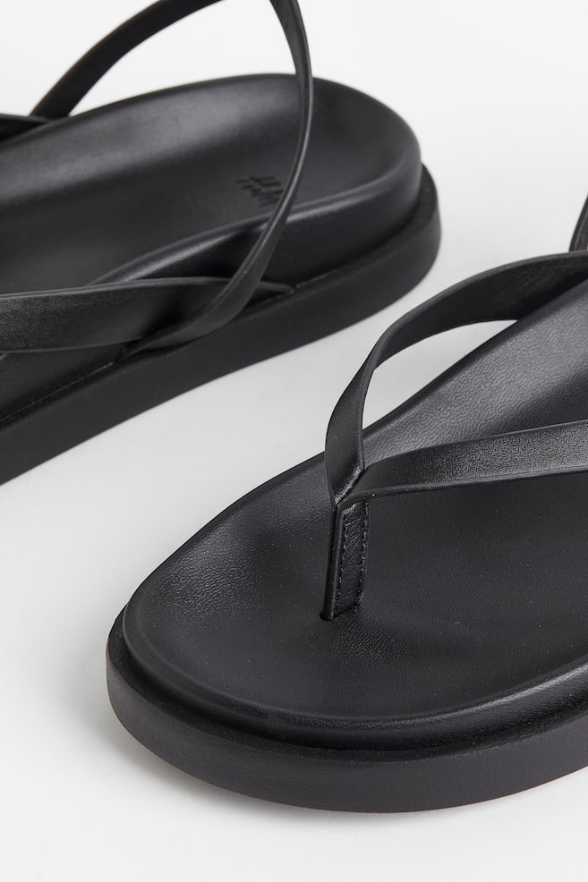 Leather flip-flops - Black - 4