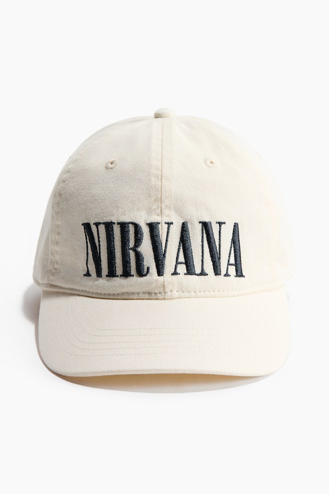 Cap aus Baumwolltwill mit Motivdetail - Weiß/Nirvana - 1