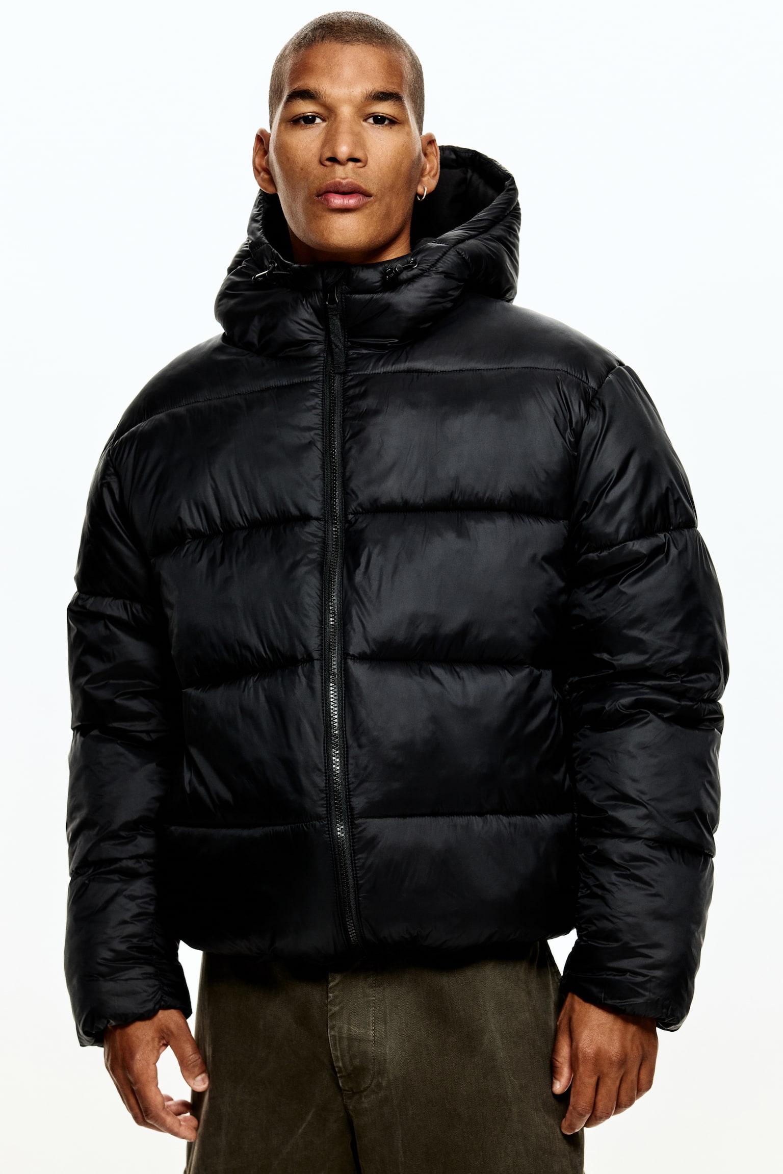 Water-repellent puffer jacket - Black - 6
