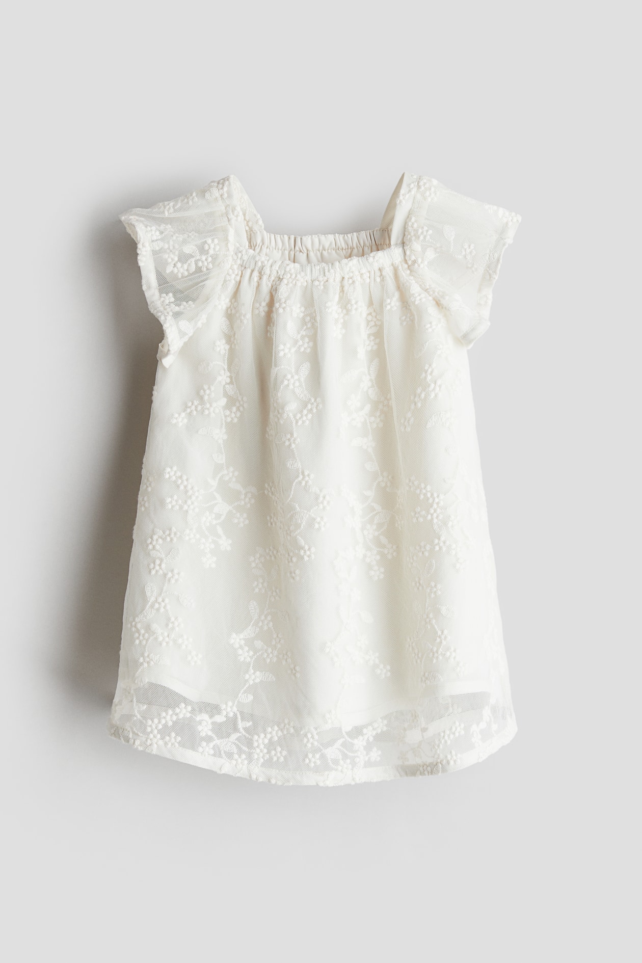 White A-Line Lace Dress for kids | H&M US