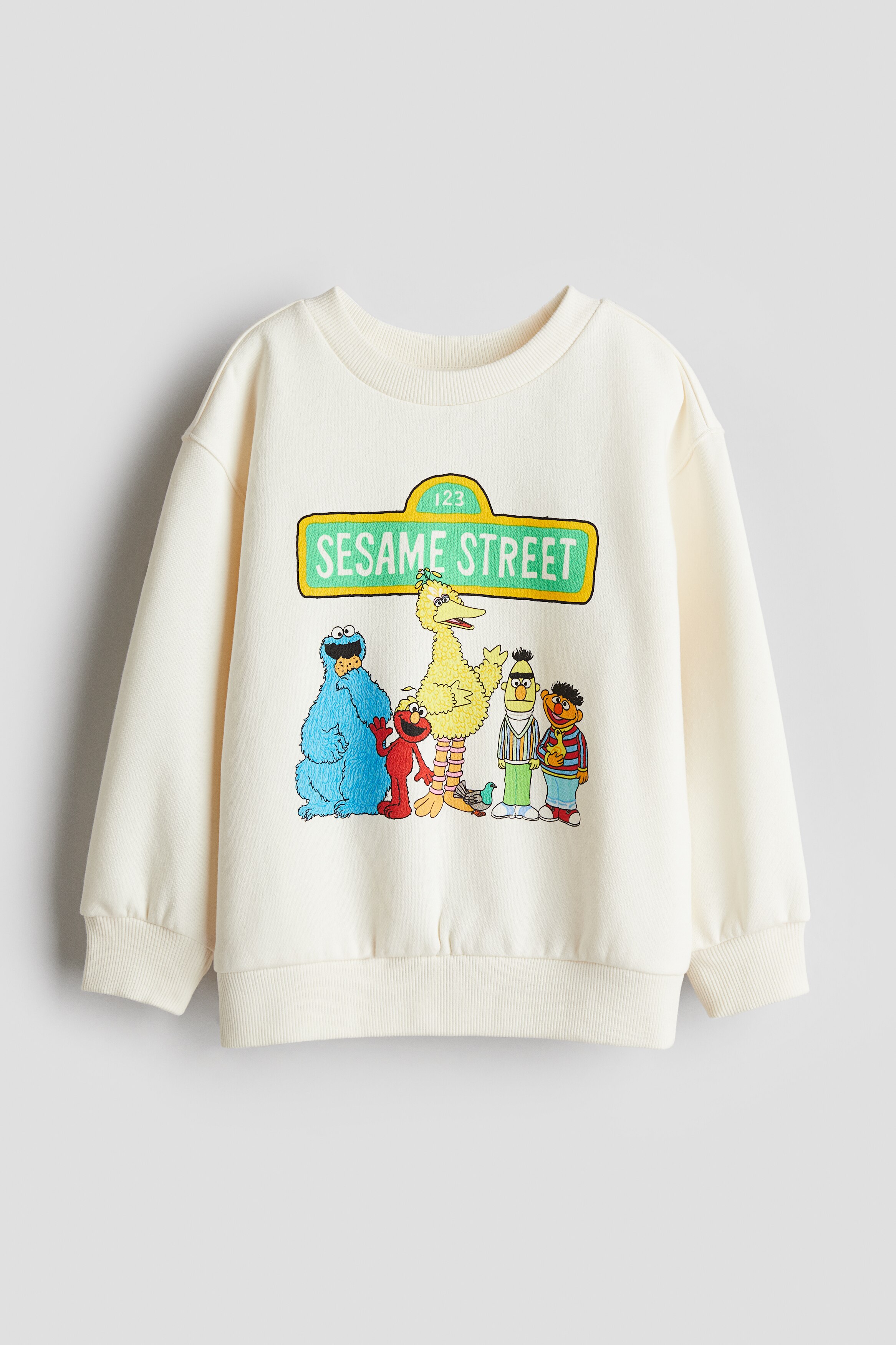 プリントスウェットシャツ - ホワイト／セサミストリート - Kids | H&M JP