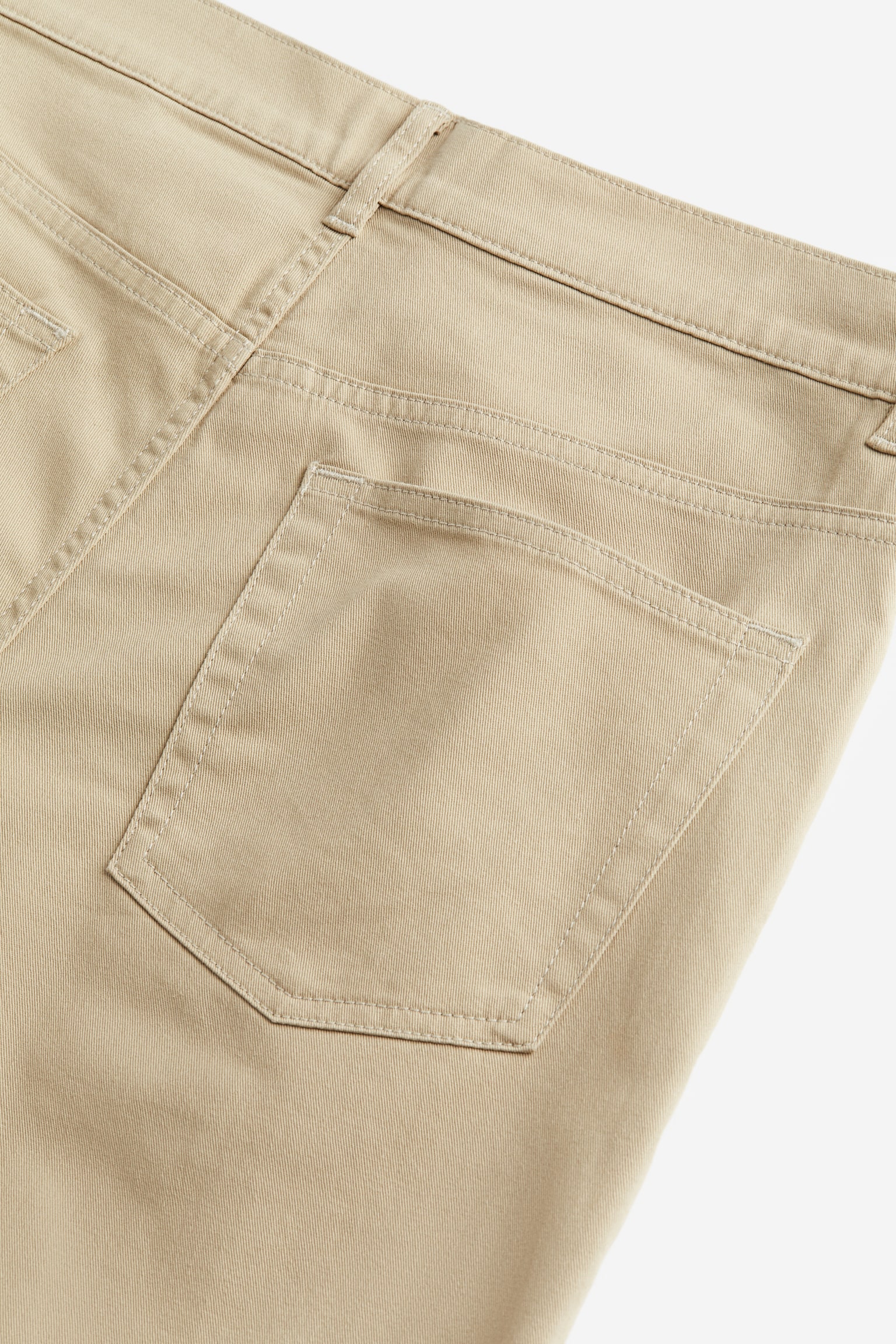 Quần short cotton dệt chéo Slim Fit - Màu be - 2