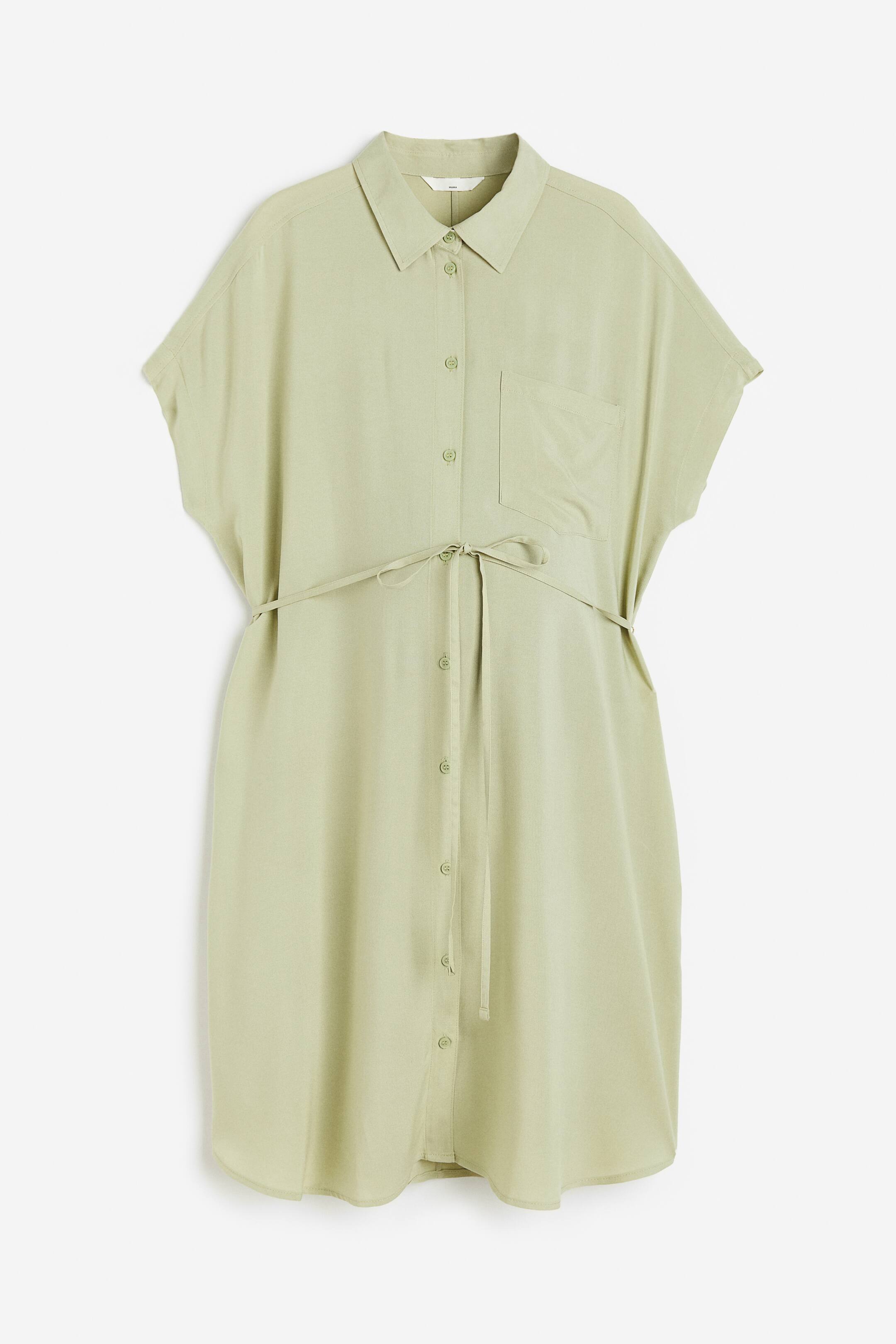 MAMA Tie-belt Shirt Dress - Short sleeve - Knee-length - Light 