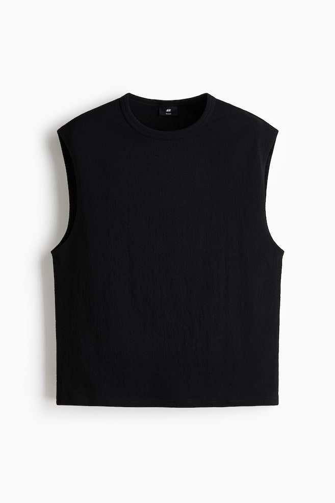 Jersey-Tanktop in Relaxed Fit - Schwarz/Helles Graubraun/Dunkelbraun - 1