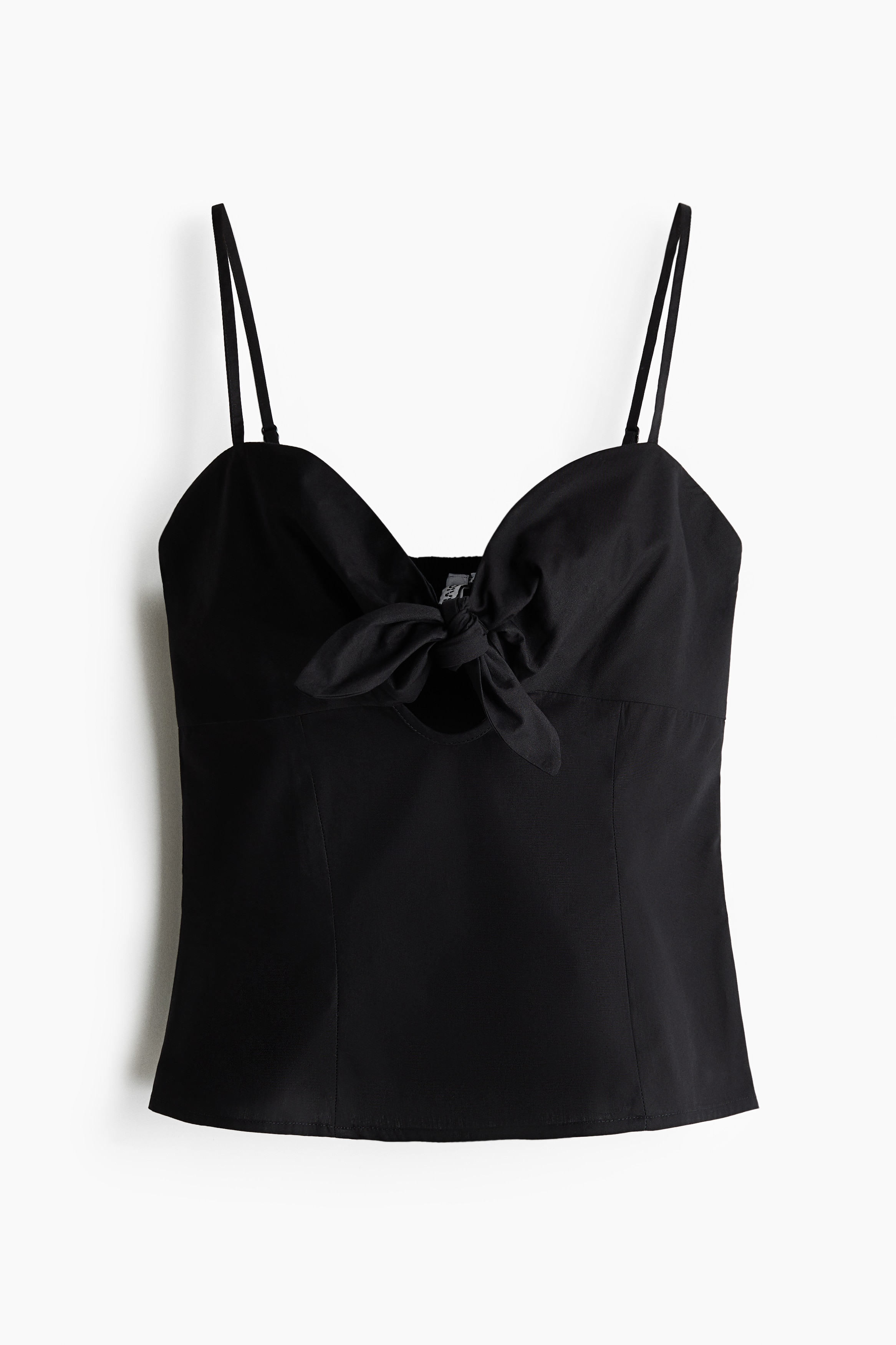 Tie-detail poplin top - Black/Turquoise/Floral
