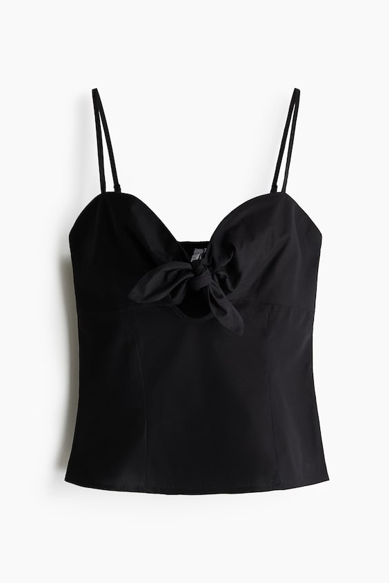 Женские топы H&M Tie-Detail Poplin Top