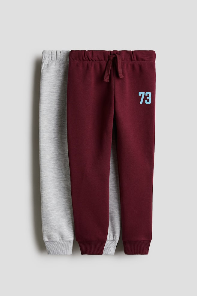 2-pack Joggers - Dark red/gray - 1