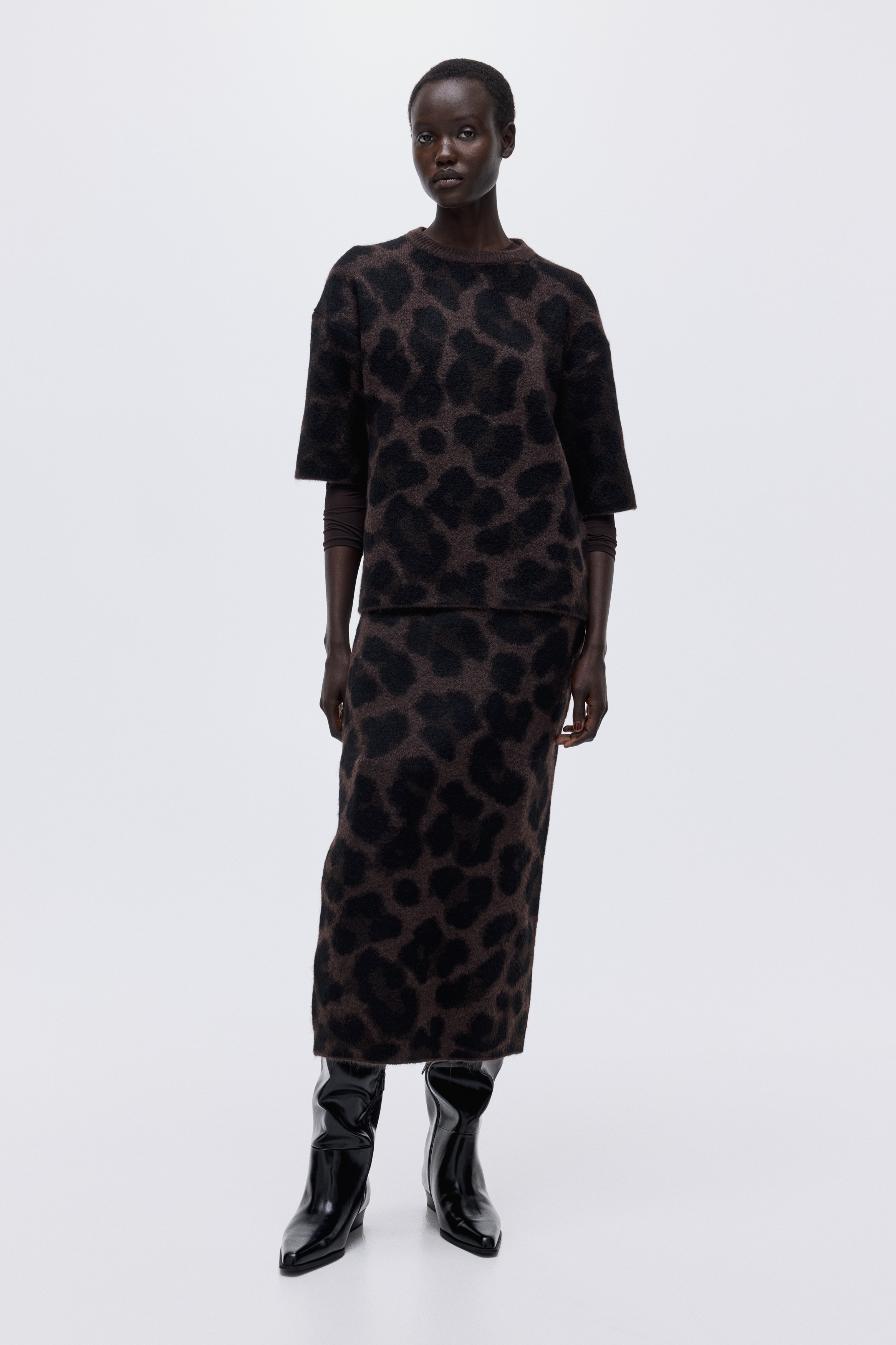 Boxy jacquard-knit jumper