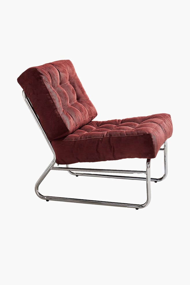 Luca Sessel Manchester - Burgunderroter Cord/Zimtbraun/Cremefarben - 1