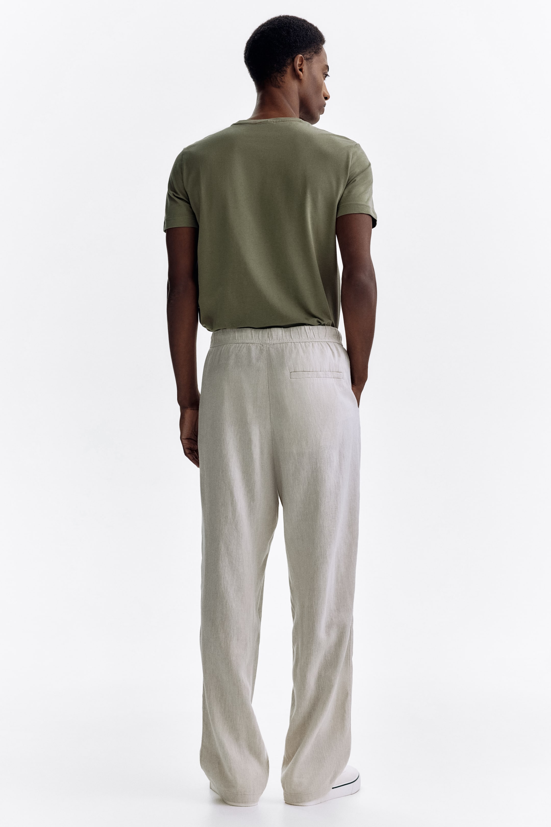 Мужские брюки H&M Relaxed Fit Linen-Blend Pants — фото 8