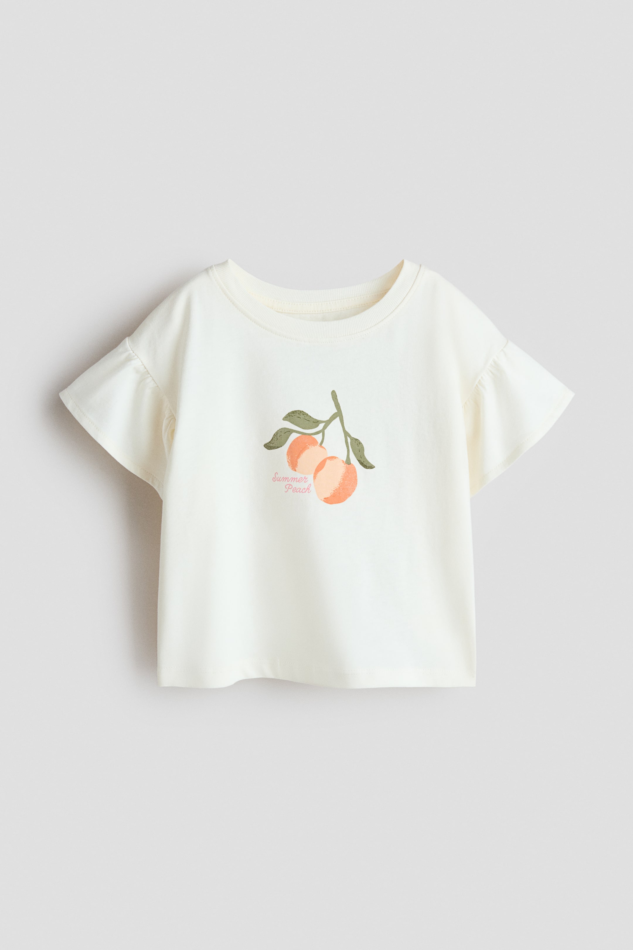 View larger image: Print-motif cotton top - White/Peach - Kids | H&M GB 1