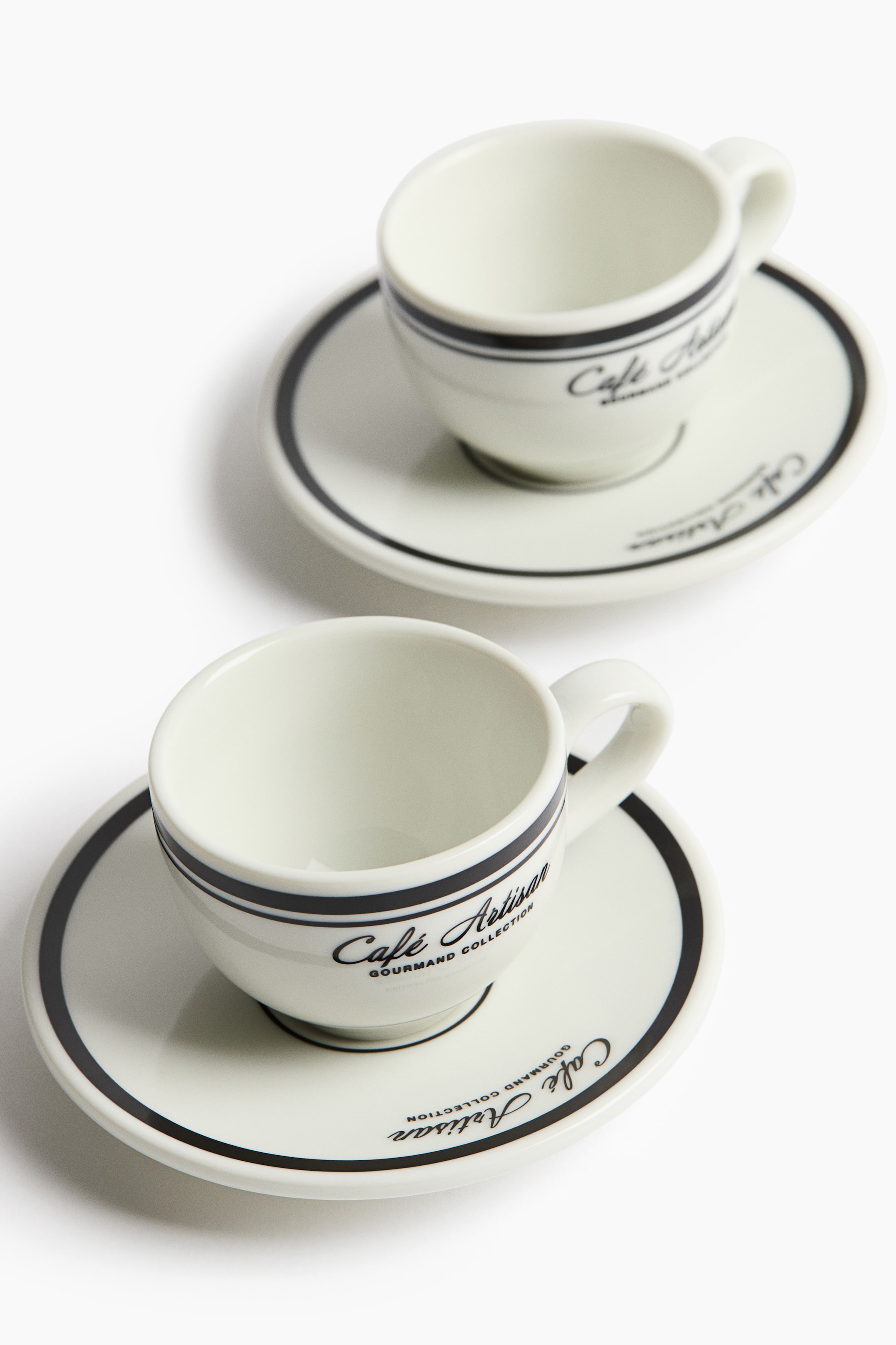 2-Pack Porcelain Espresso Cups with Saucers