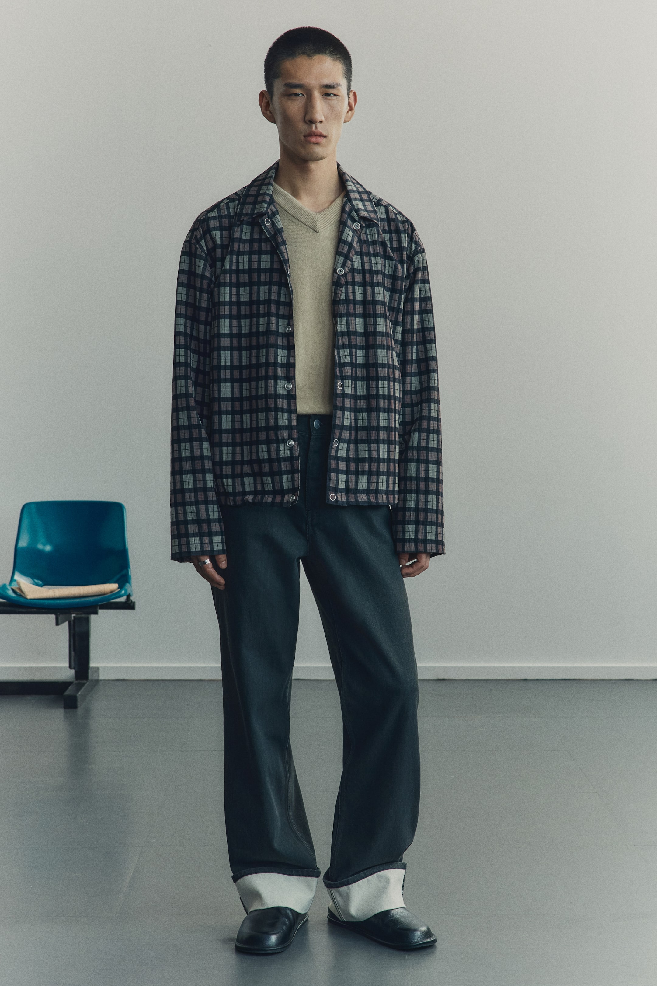 View larger image: Nylon Overshirt - Brown/plaid - Men | H&M US 2