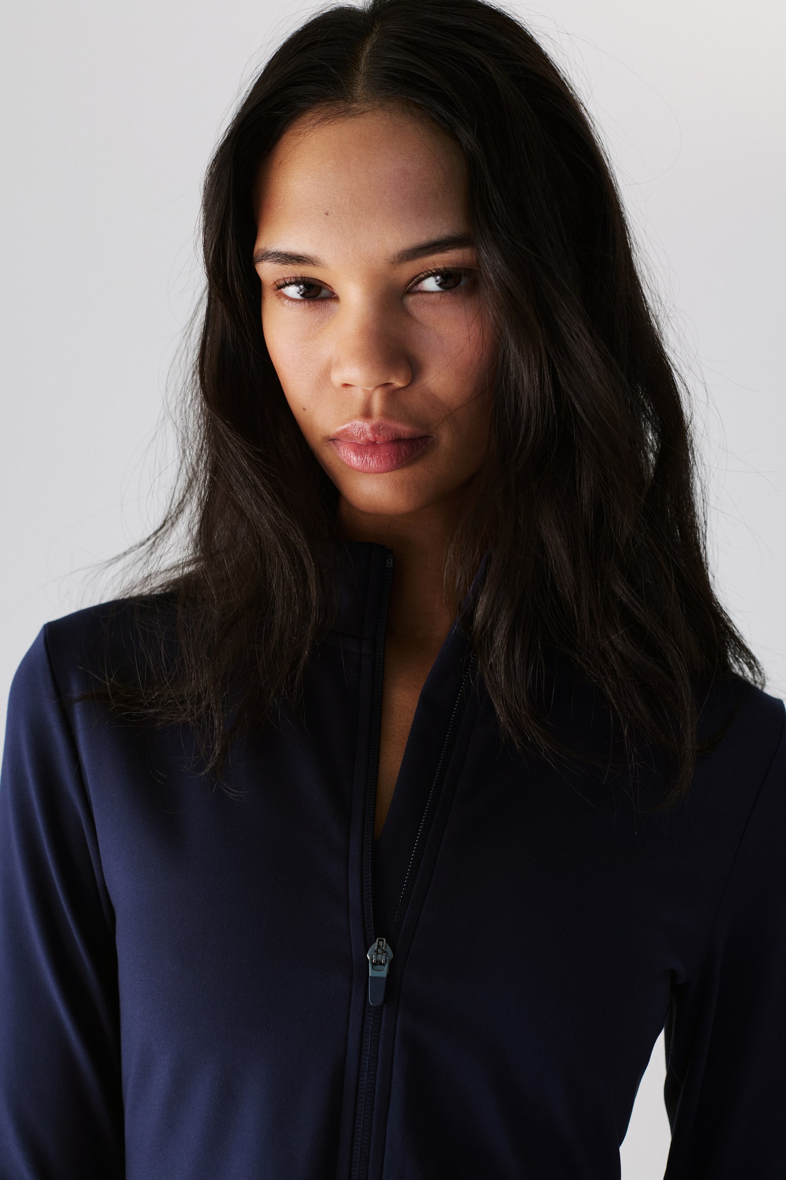 Zip-through sports jacket with SoftMove™ - Navy blue/Black/Antique rose/Storm blue/Peachy beige/Pastel pink/Chocolate plum/Aubergine purple/Dark grey/Dark brown/Cream/Frosty lilac/Navy blue/Light taupe/Light burgundy - 1