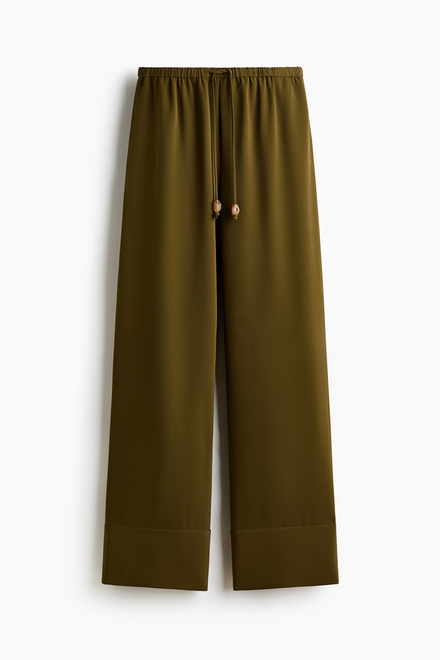 Pantalon large avec cordon de serrage - Vert kaki foncé/Crème/noir/Crème/motif noir - 1
