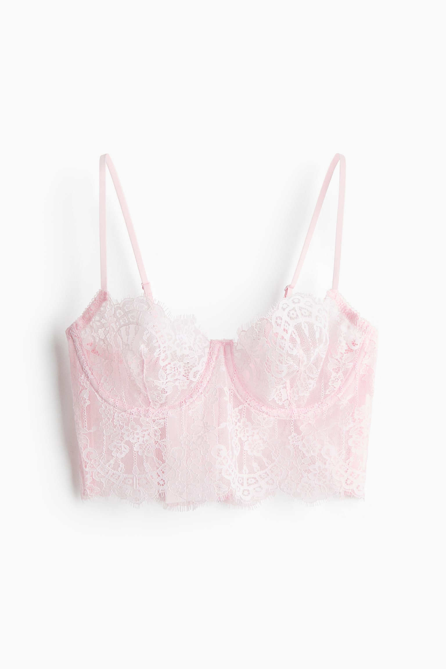 Lace bustier - Light pink/Black - 2