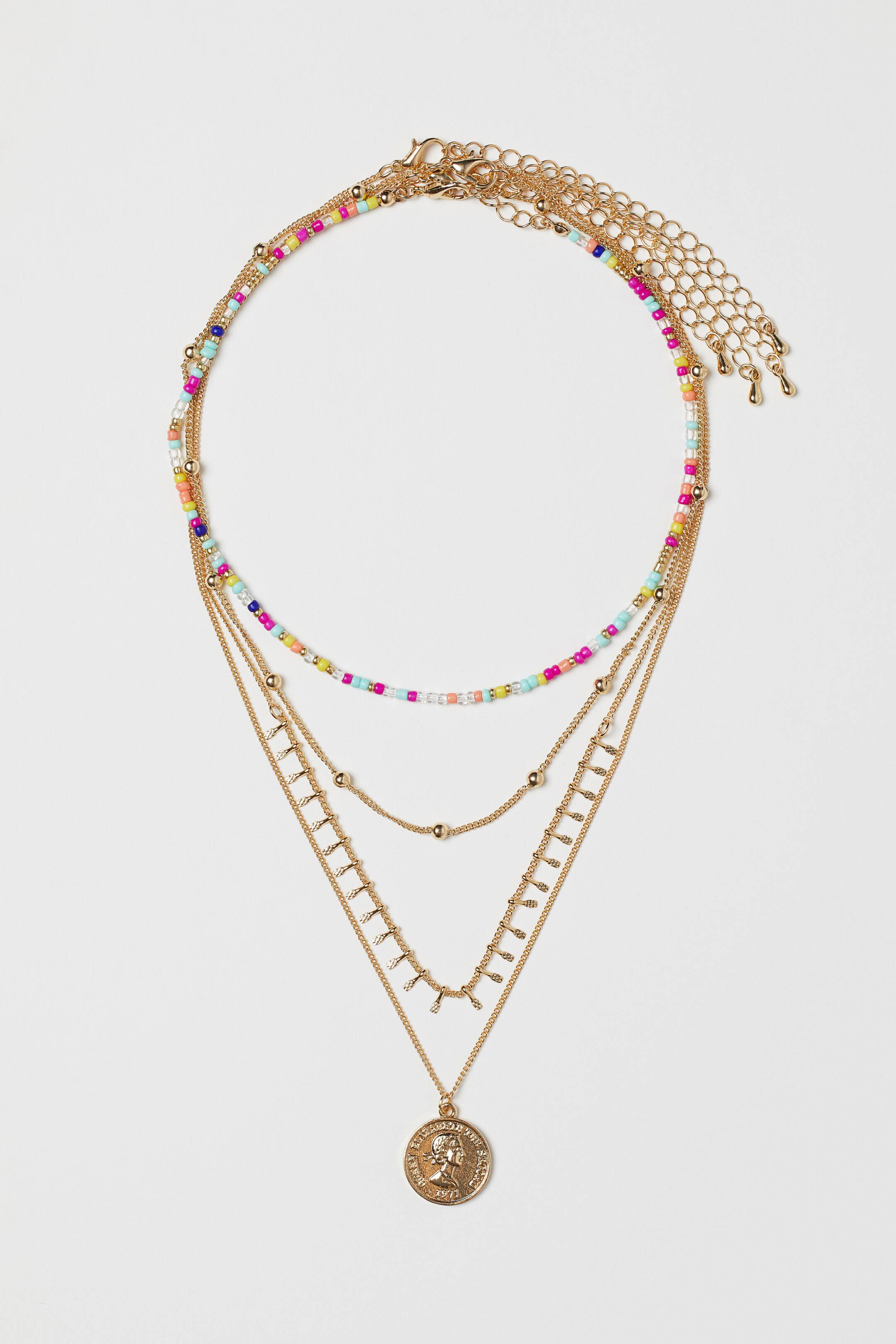Grotere afbeelding bekijken: Set van 4 halskettingen - Goudkleurig/meerkleurig - DAMES | H&M NL 1