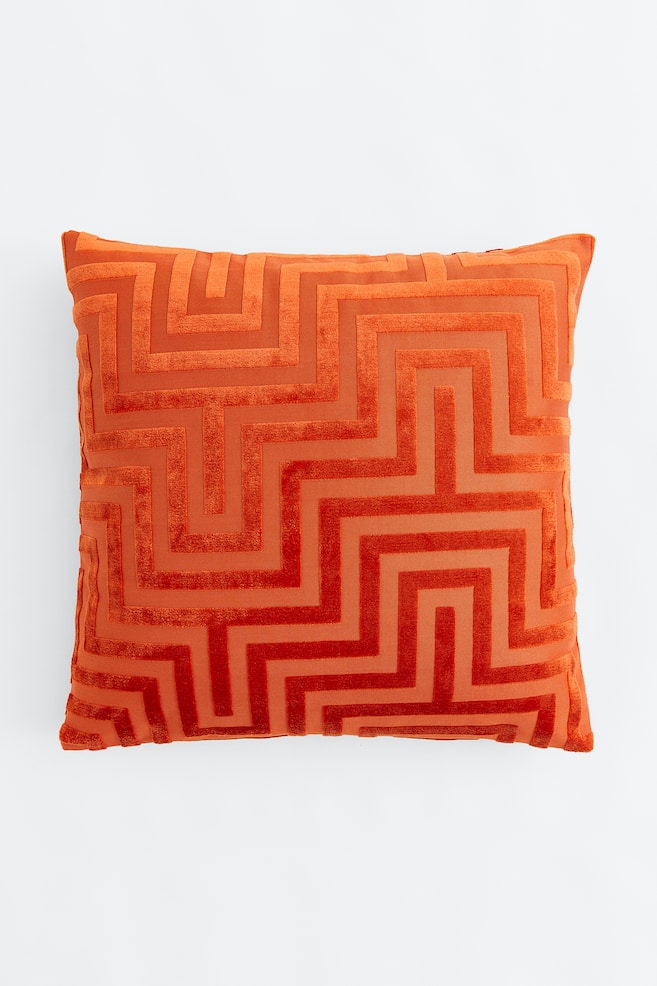 Velvet cushion cover - Orange/Light beige/Patterned/Anthracite grey/Patterned/Dark red/Patterned/dc/dc - 1