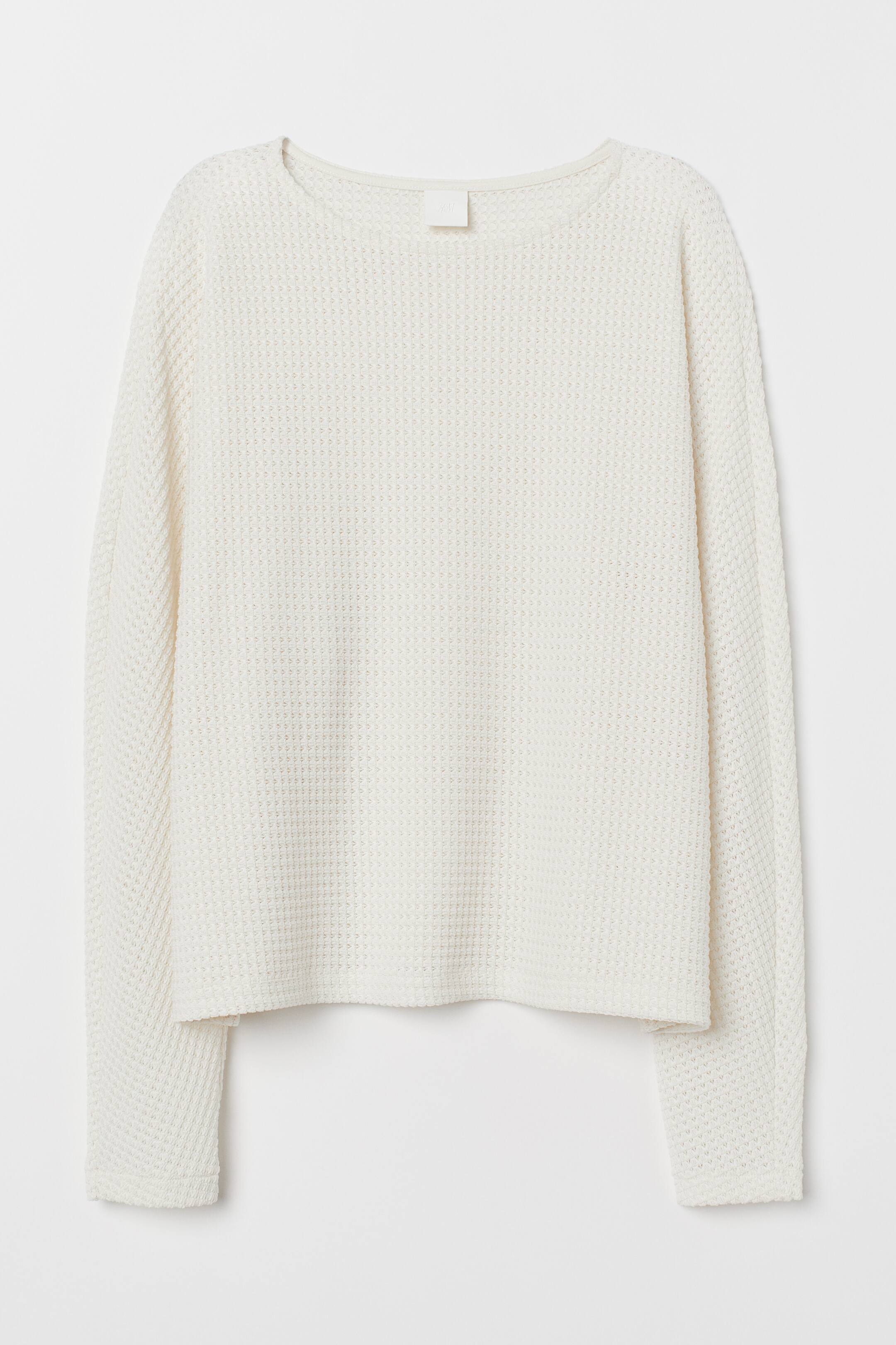 Größeres Bild ansehen: Pullover mit Dolmanärmeln - Naturweiß/Spitze - Ladies | H&M DE 1