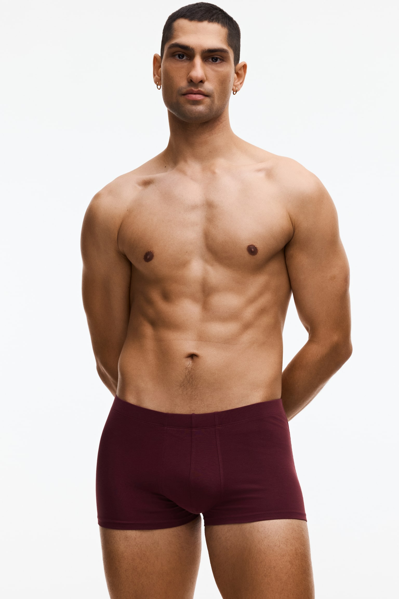5-pack cotton short trunks - Burgundy/Grey/Black/Black/Grey marl/Dark grey/Blue/Beige - 2