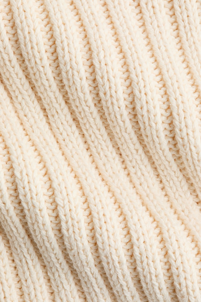 Rib-Knit Sweater-Light beige - 4