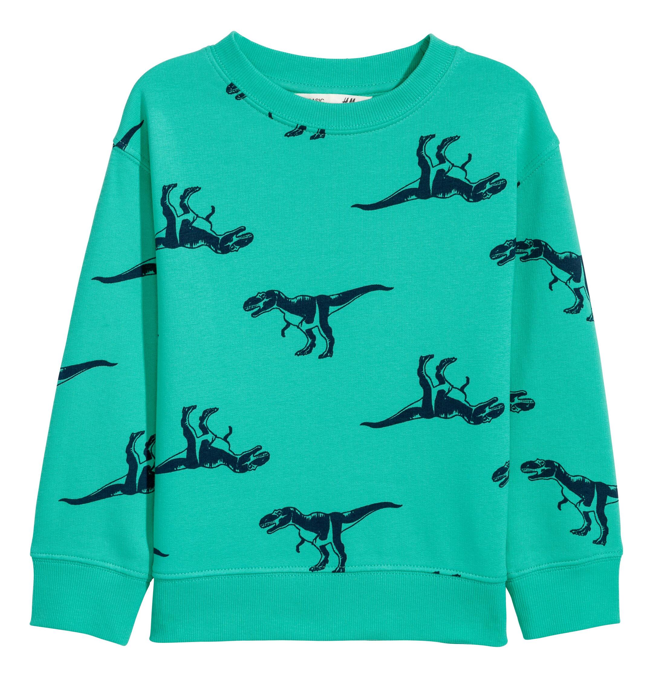 View larger image: Sweatshirt - Bright green/Dinosaurs - Kids | H&M GB 1