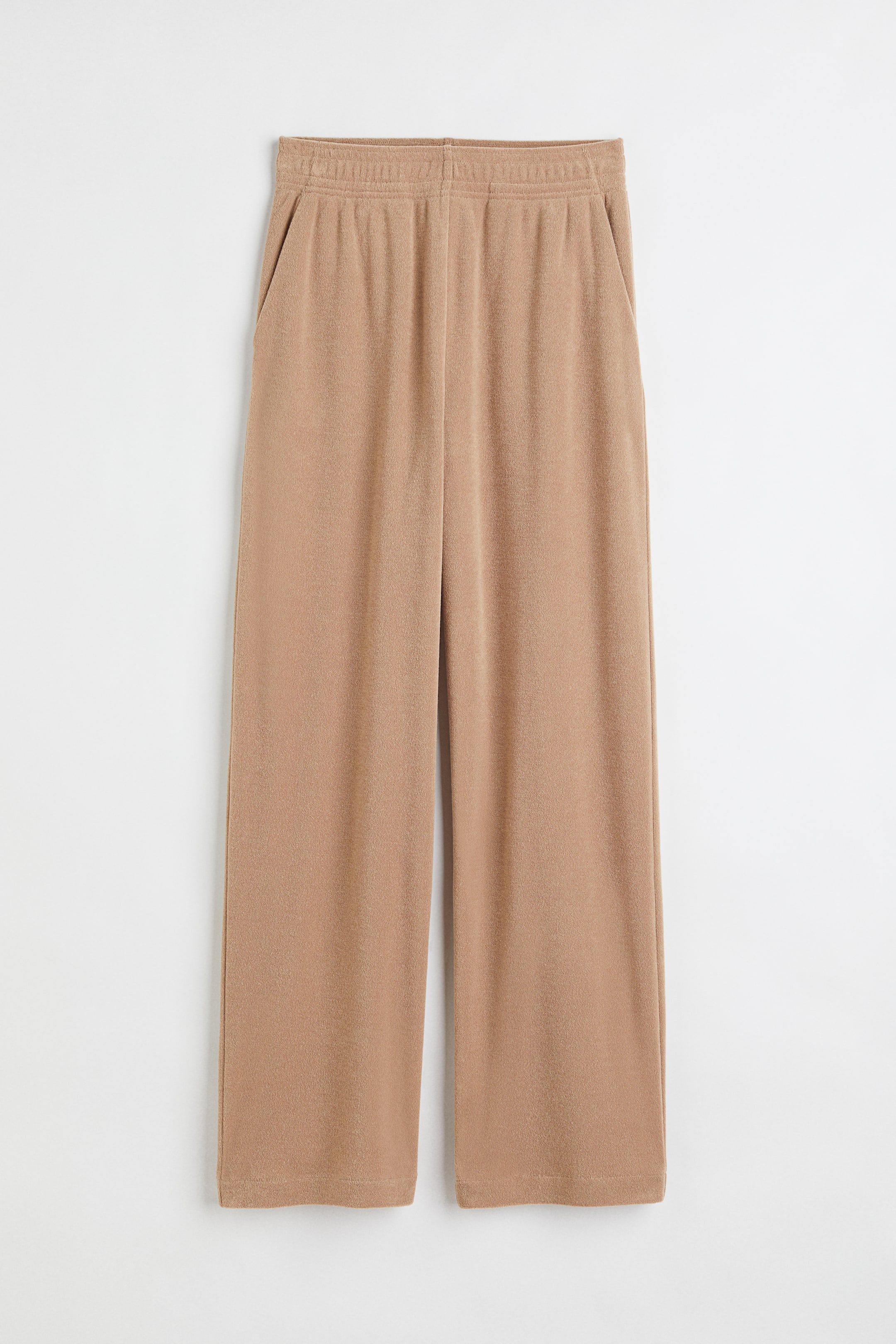 View larger image: Wide terry trousers - Dark beige - Ladies | H&M 1