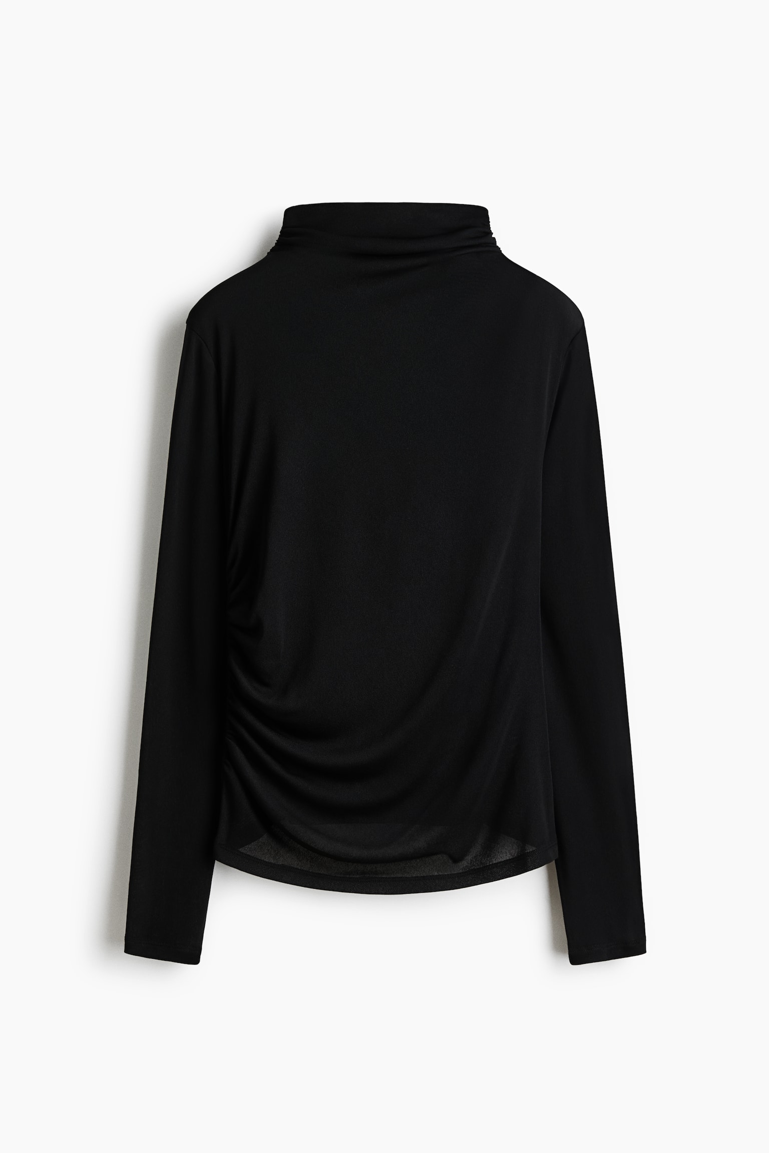 Sheer jersey top - Black/Dark brown