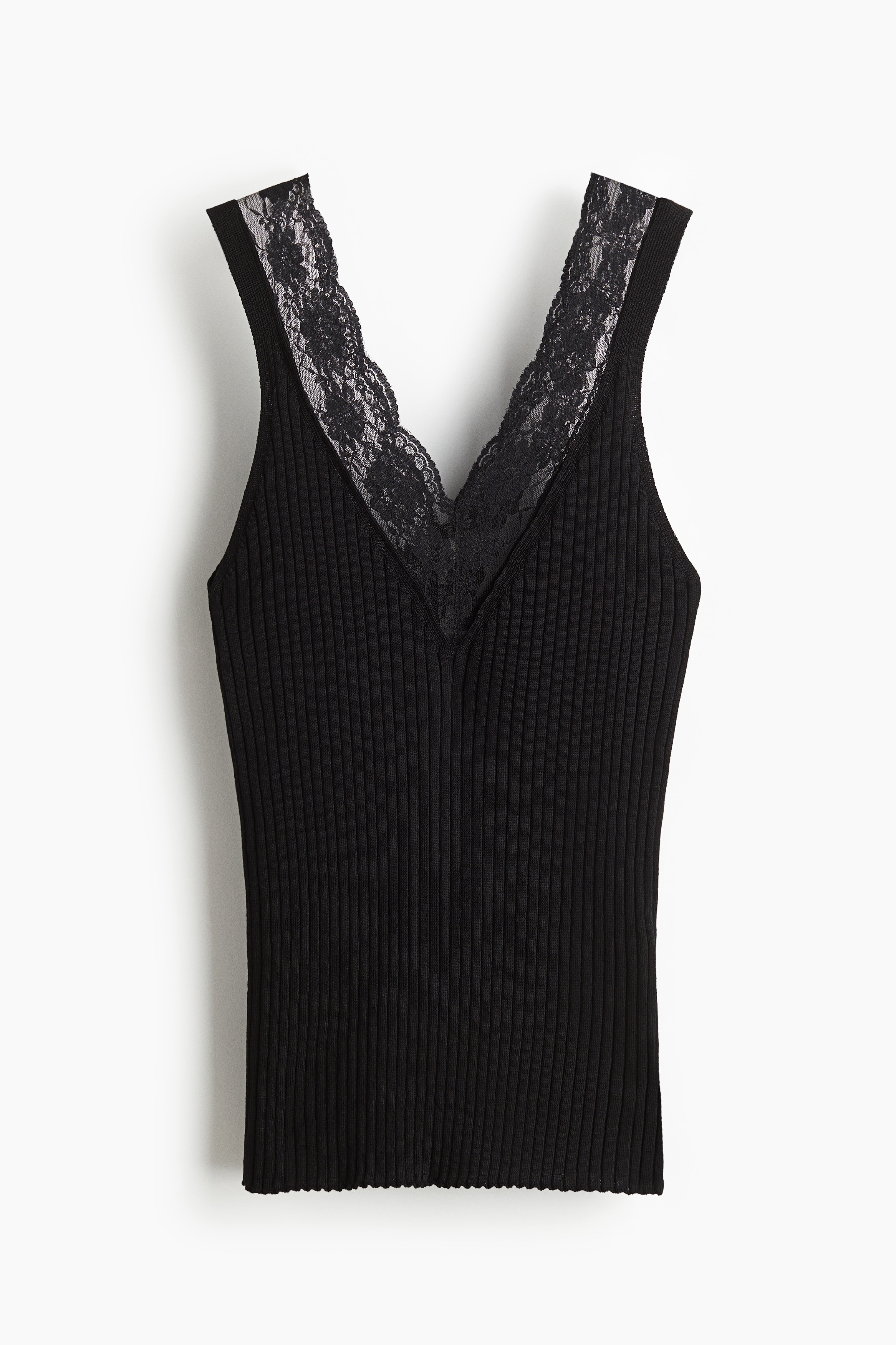 Tielko s čipkovým lemom - Čierna