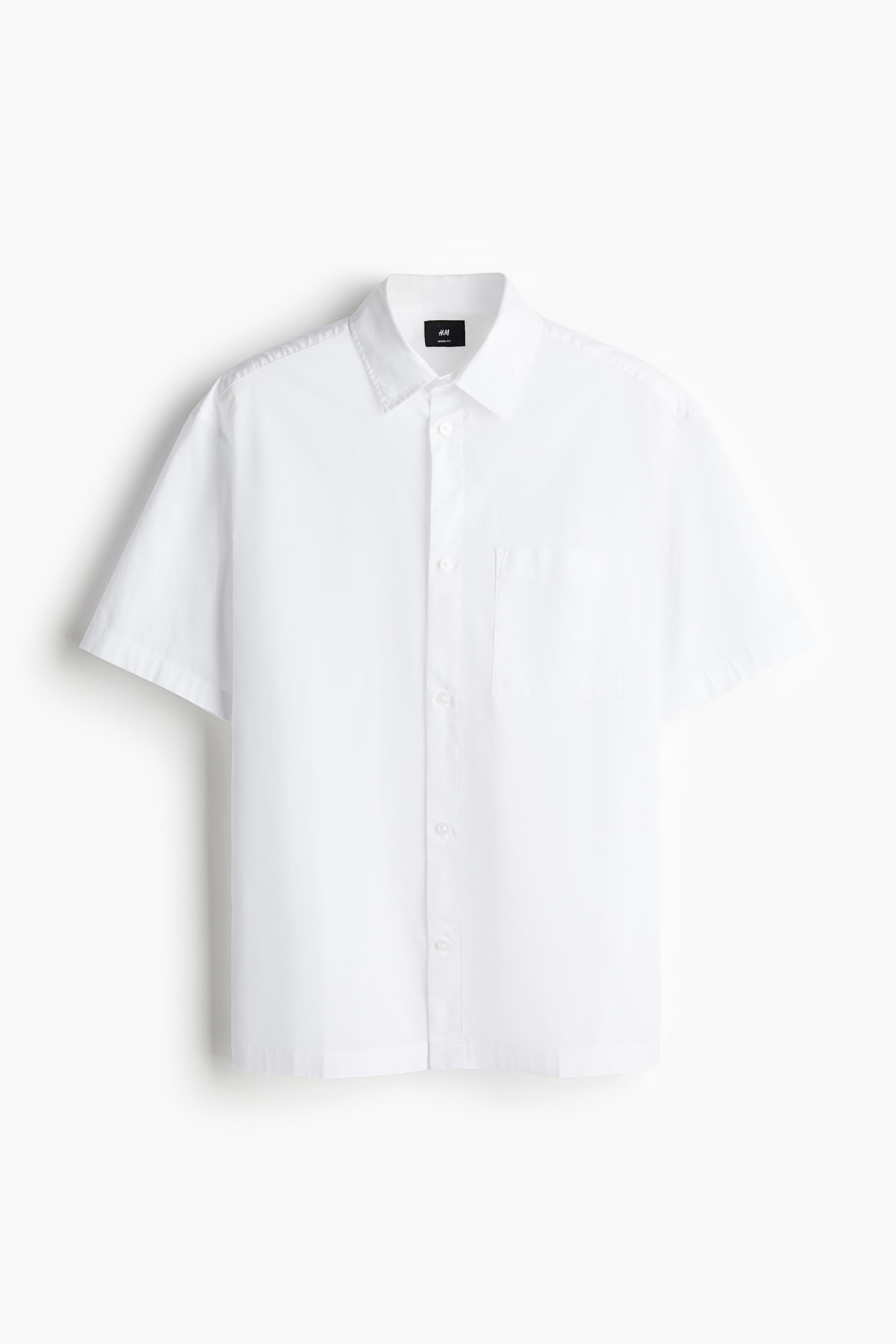 Relaxed Fit Short-sleeved Shirt - Short sleeve - Regular length - White ...