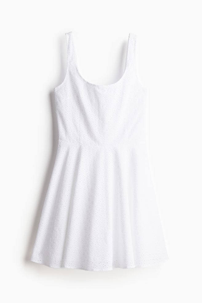 Robe avec broderie anglaise - Blanc/Orange - 1