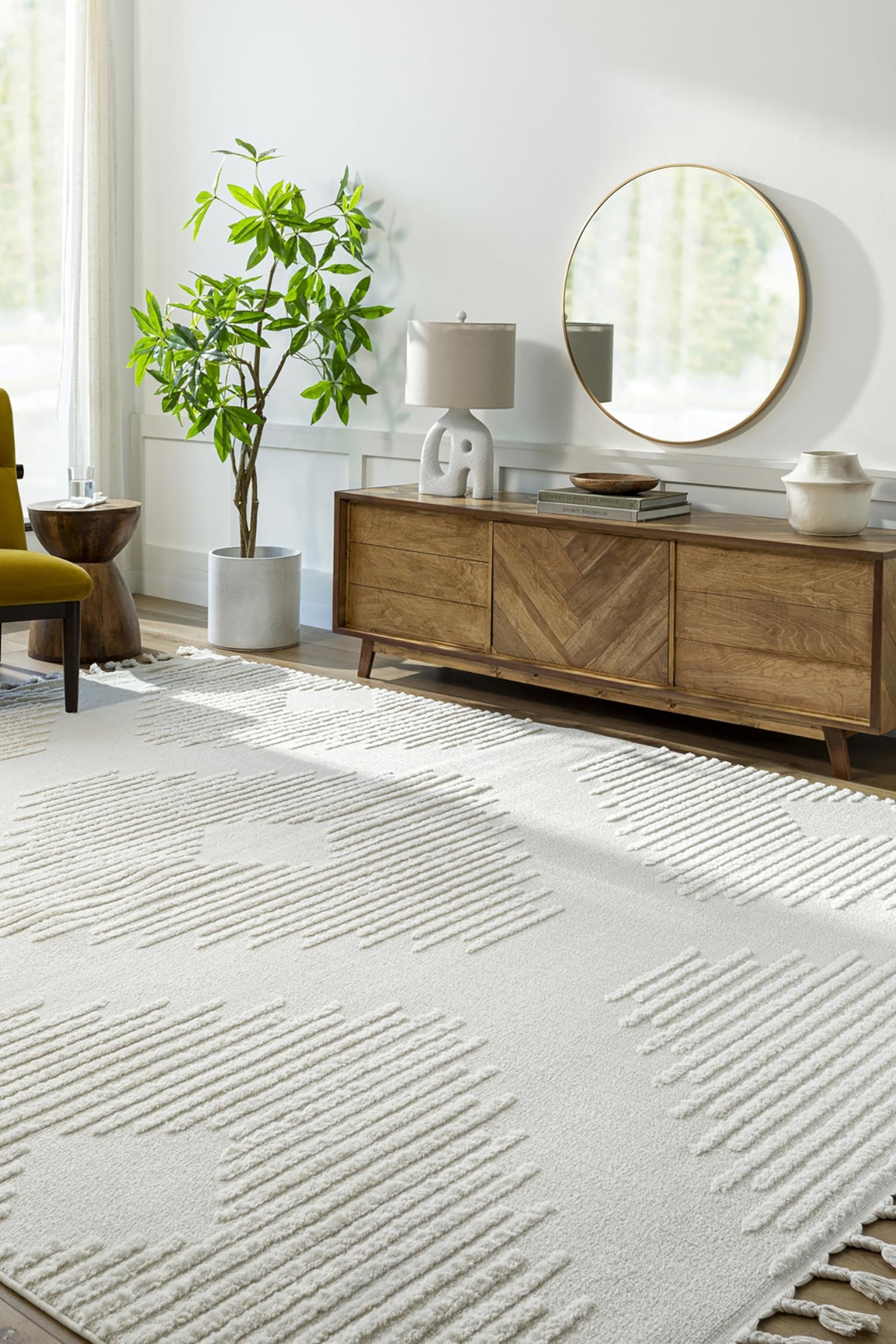 Sloan Boho Skandi Area Rug - Ivory, Grey - 1