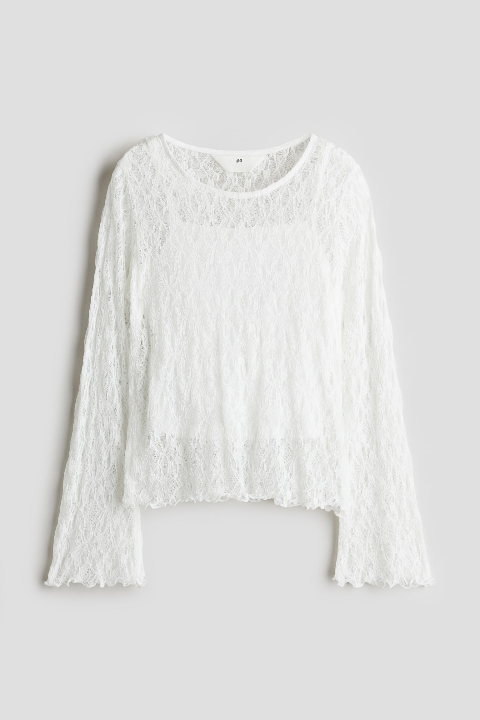 Lace top - Natural white/Black - 1