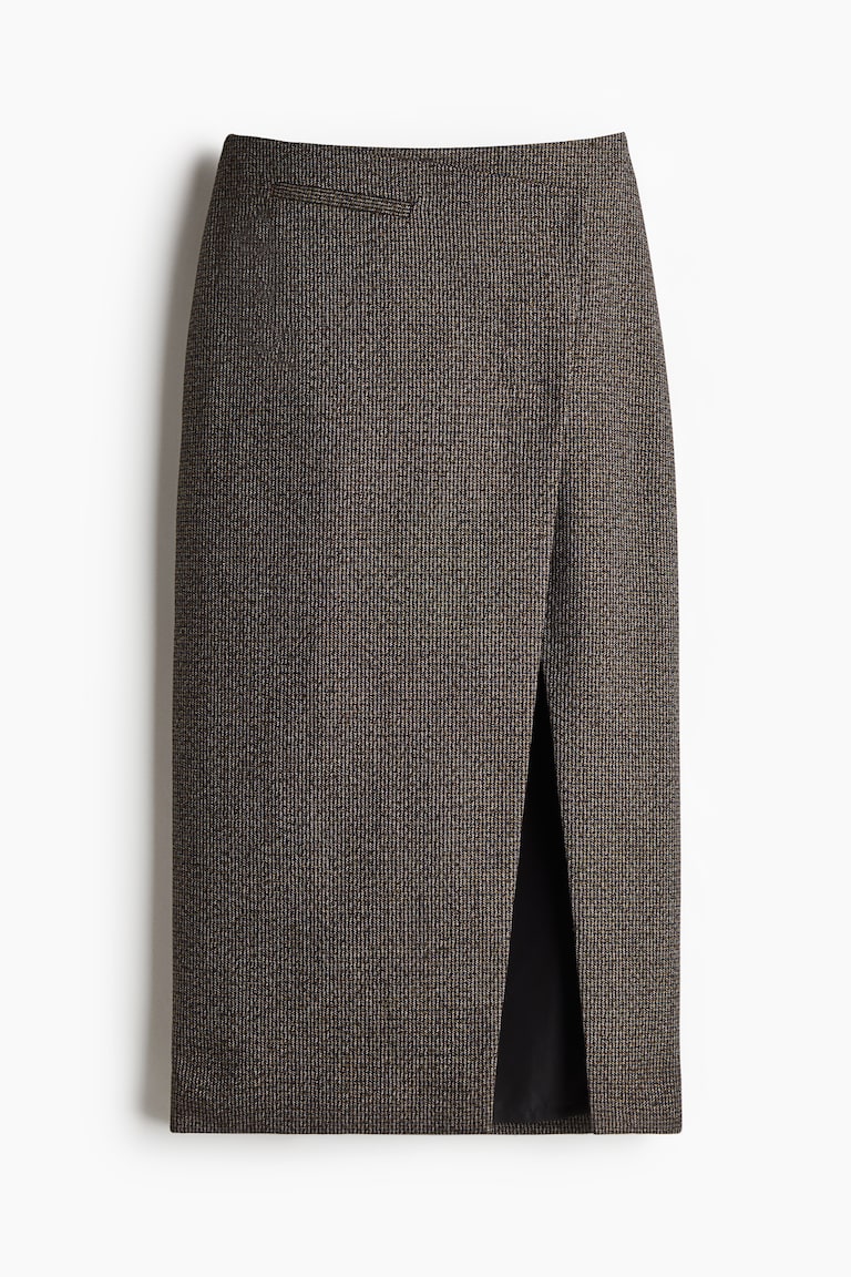 Pencil wrap skirt Dark beige marl Ladies H&M