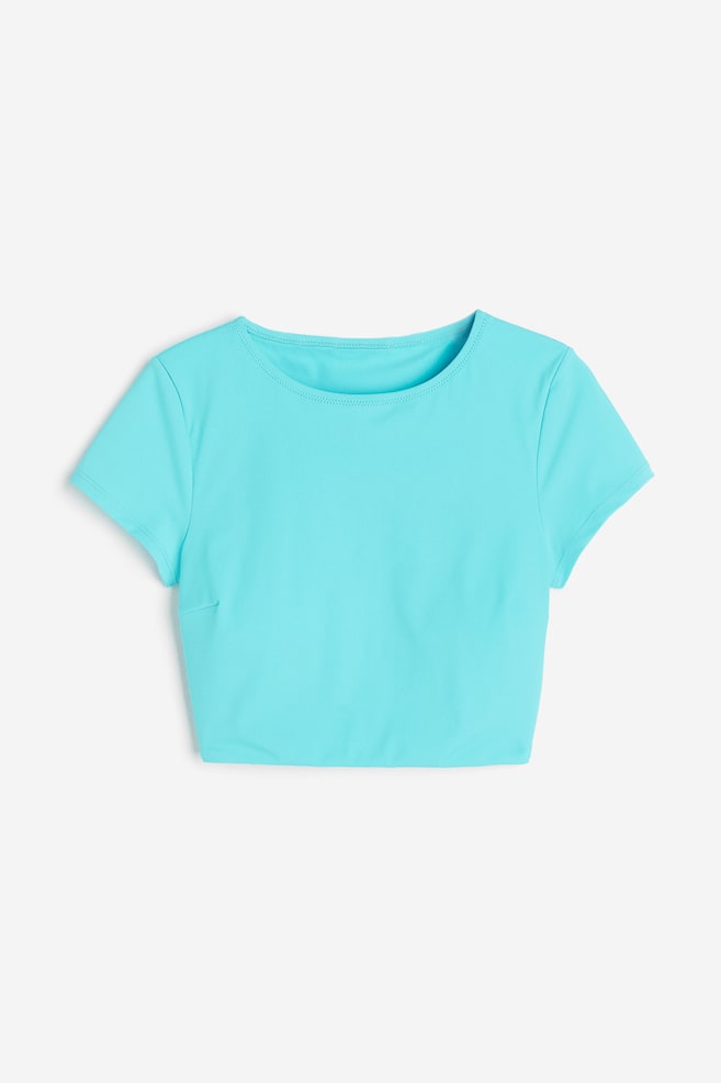 Haut de maillot à manches courtes - Turquoise - 1