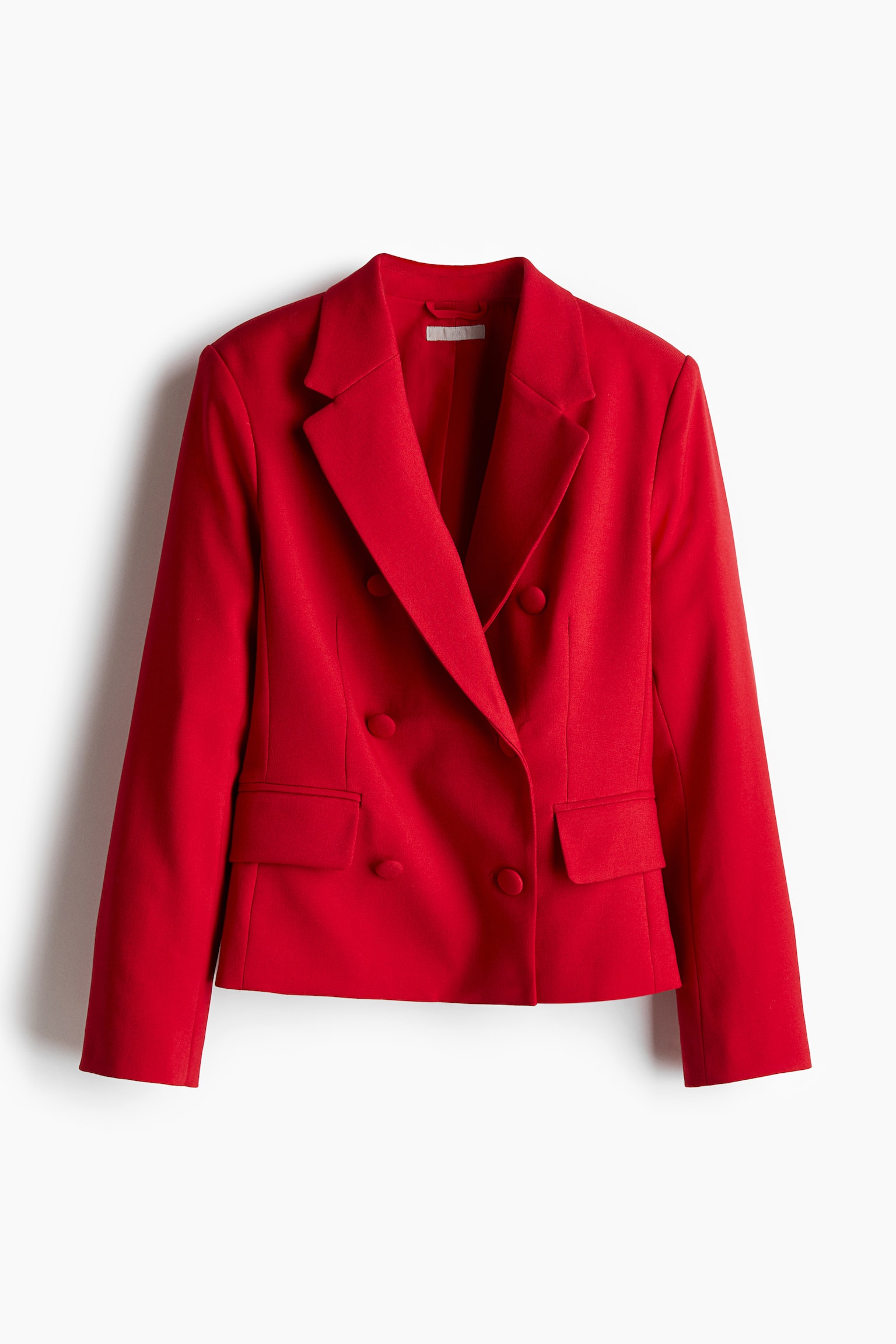 Blazer de corte justo - Vermelho/Creme - 2