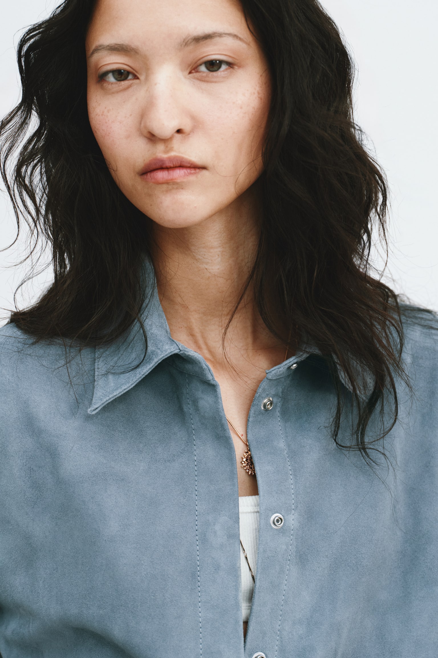 Suede shirt - Dusty blue - 5