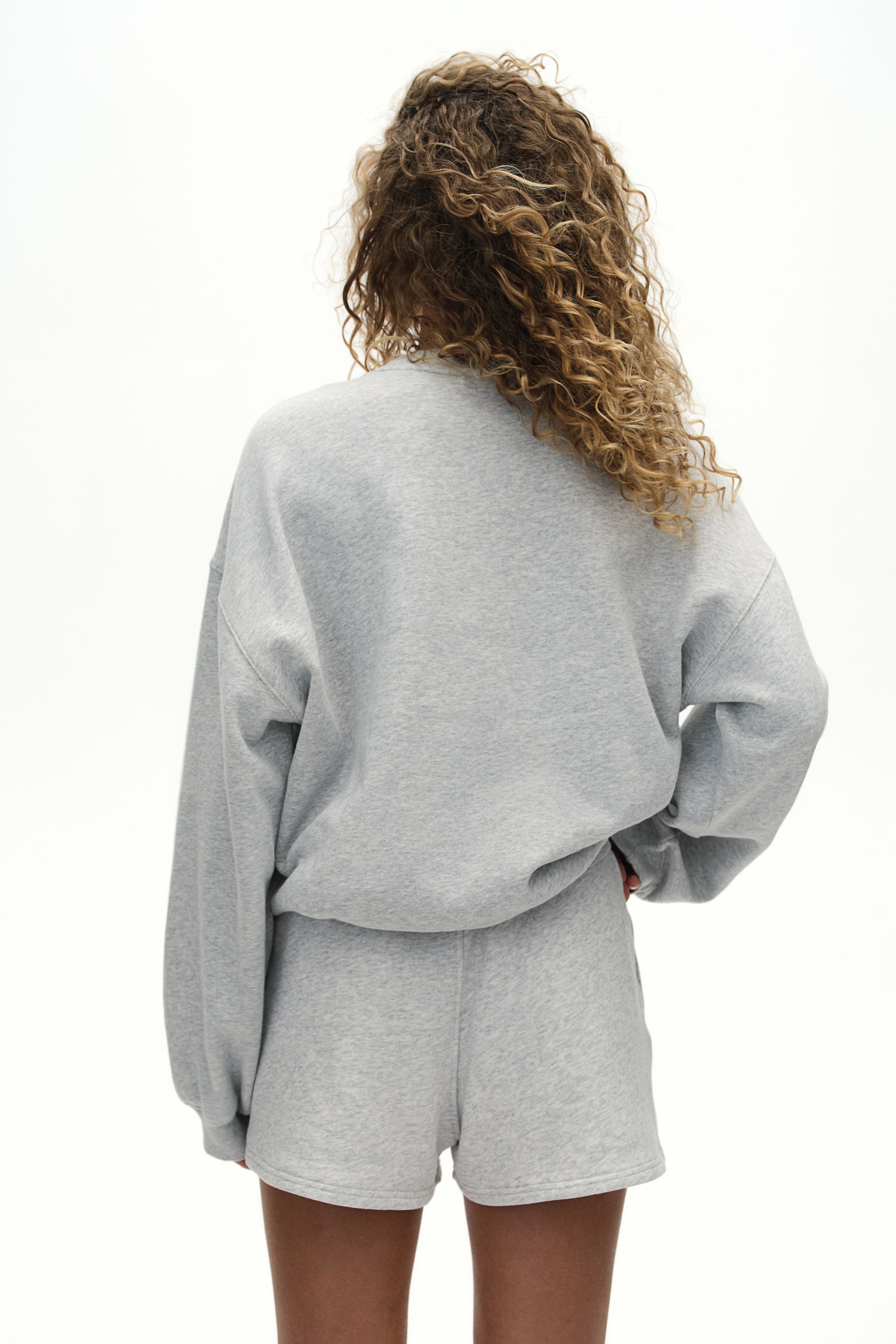 Sports sweatshirt in DryMove™ - Light grey marl/Light beige - 9