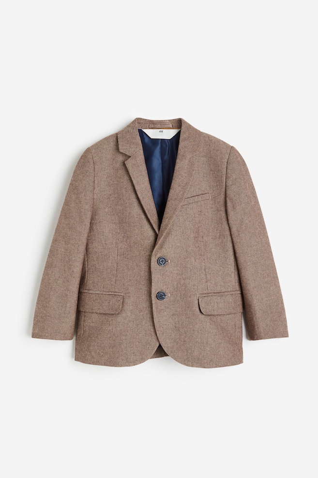 Cotton jacket - Brown marl/Navy blue - 1