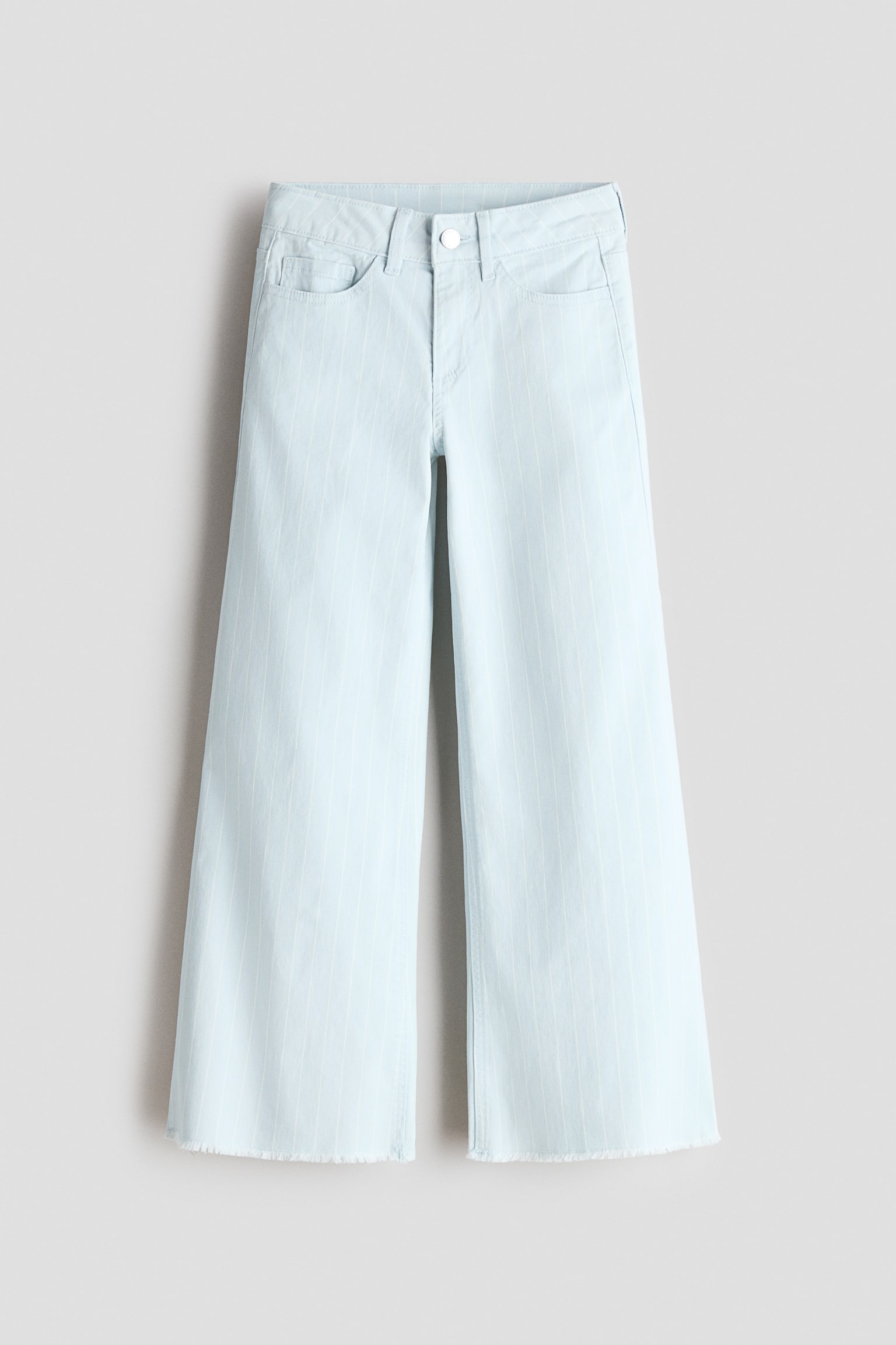 斜紋寬管褲 - 淺土耳其藍/細條紋/淺粉紅色/淺鼠尾草綠