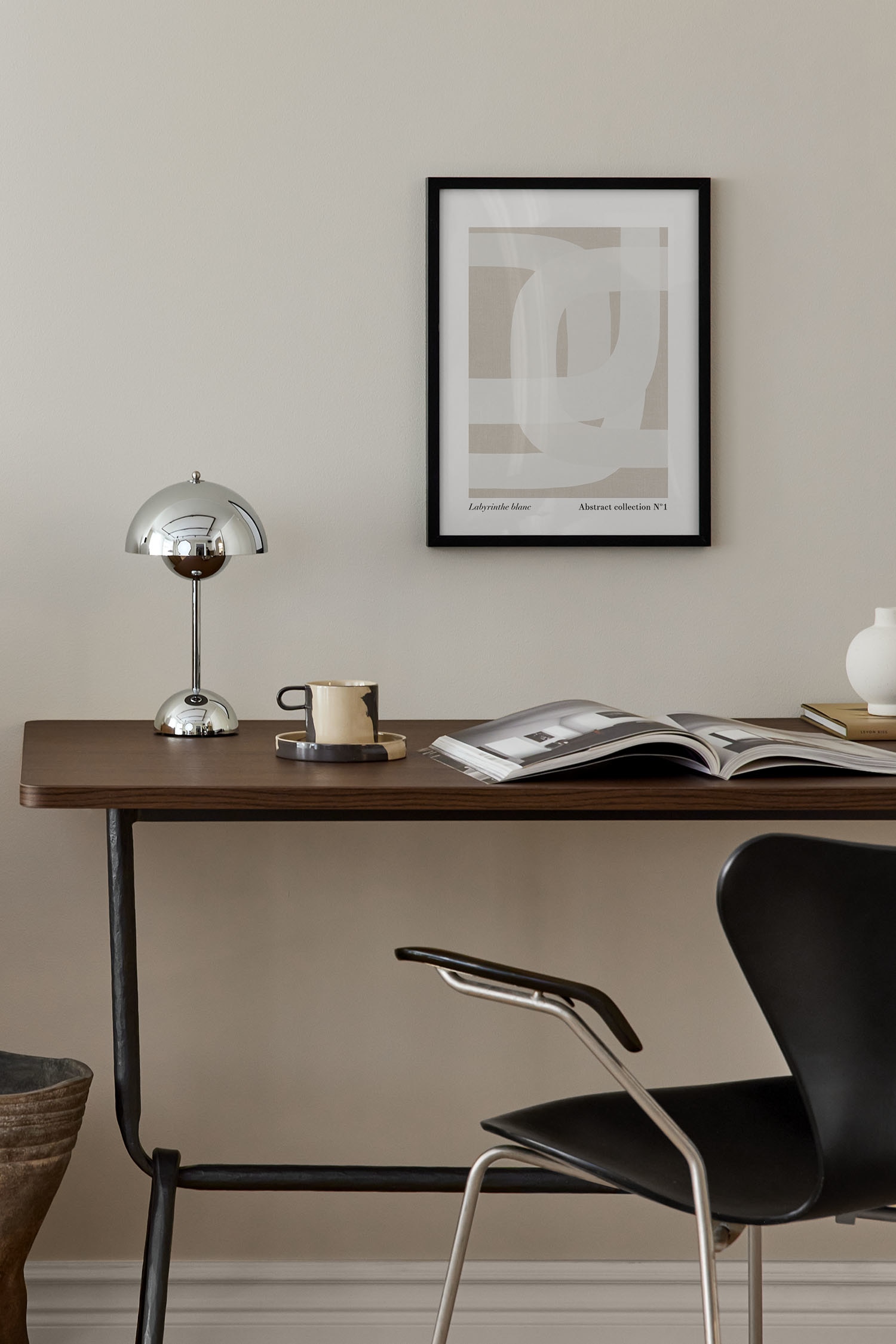 Labyrinthe Blanc Plakat - Hvid/beige