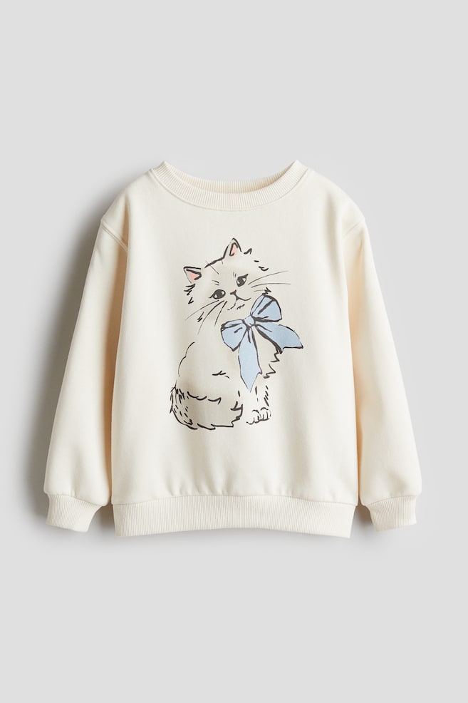 Sweat - Crème/chat/Crème/nounours/Gris clair/sucres d'orge - 1