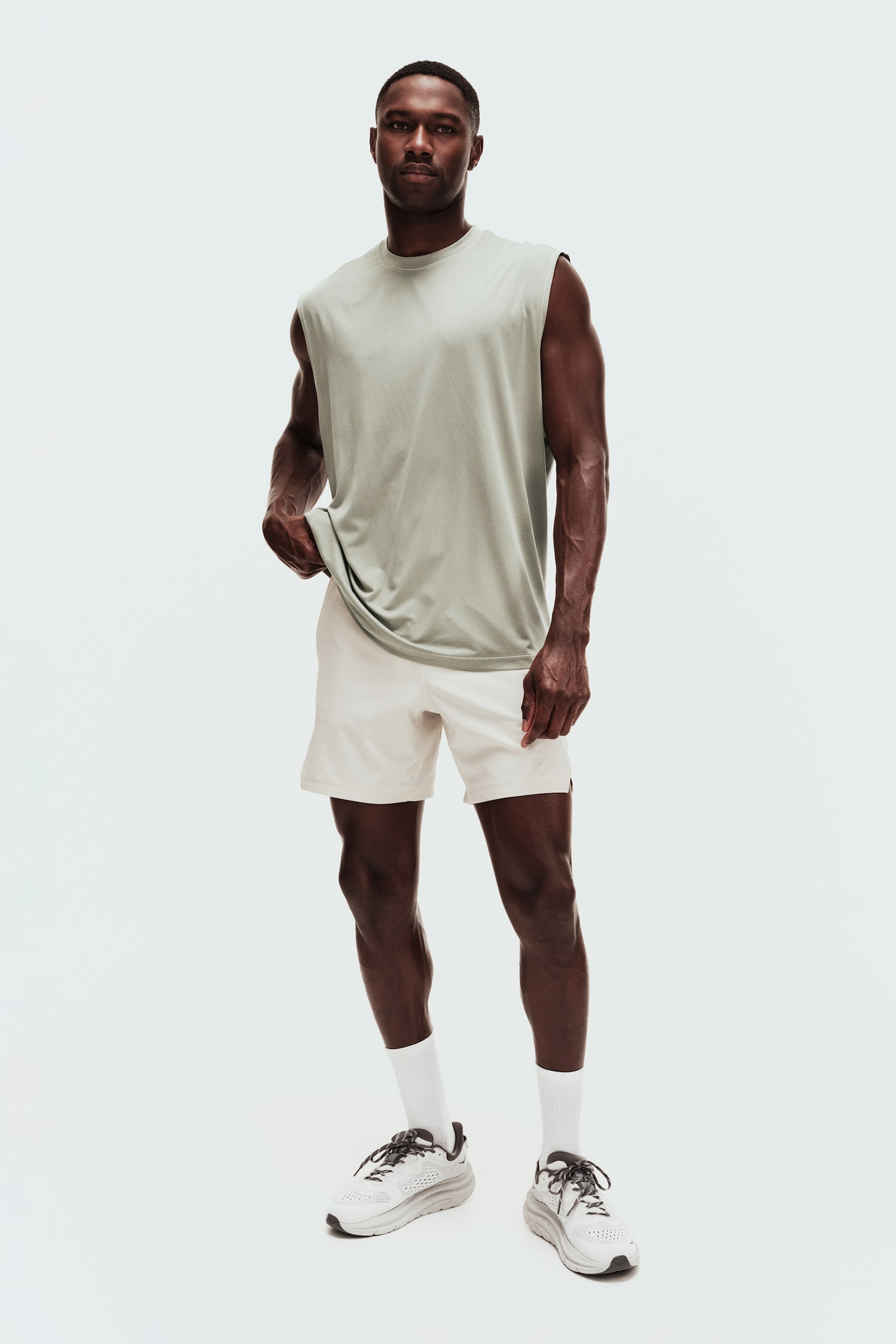 Loose Fit Sports vest top - Matcha green/Natural white/Solstice - 1