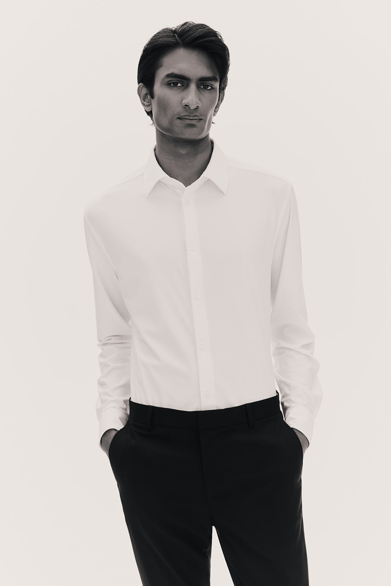 Slim Fit Shirt - White/Black - 1