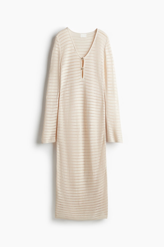 Robe façon crochet - Cream/Bordeaux - 1