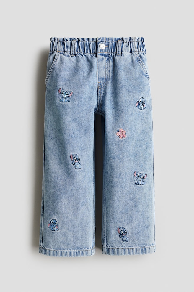 Jeans med motiver og vide ben - Denimblå/Lilo & Stitch/Denimblå/Lilo & Stitch/Lys denimblå/Hello Kitty/Lys denimblå/Minnie Mouse/Denimblå/Lilo & Stitch - 1