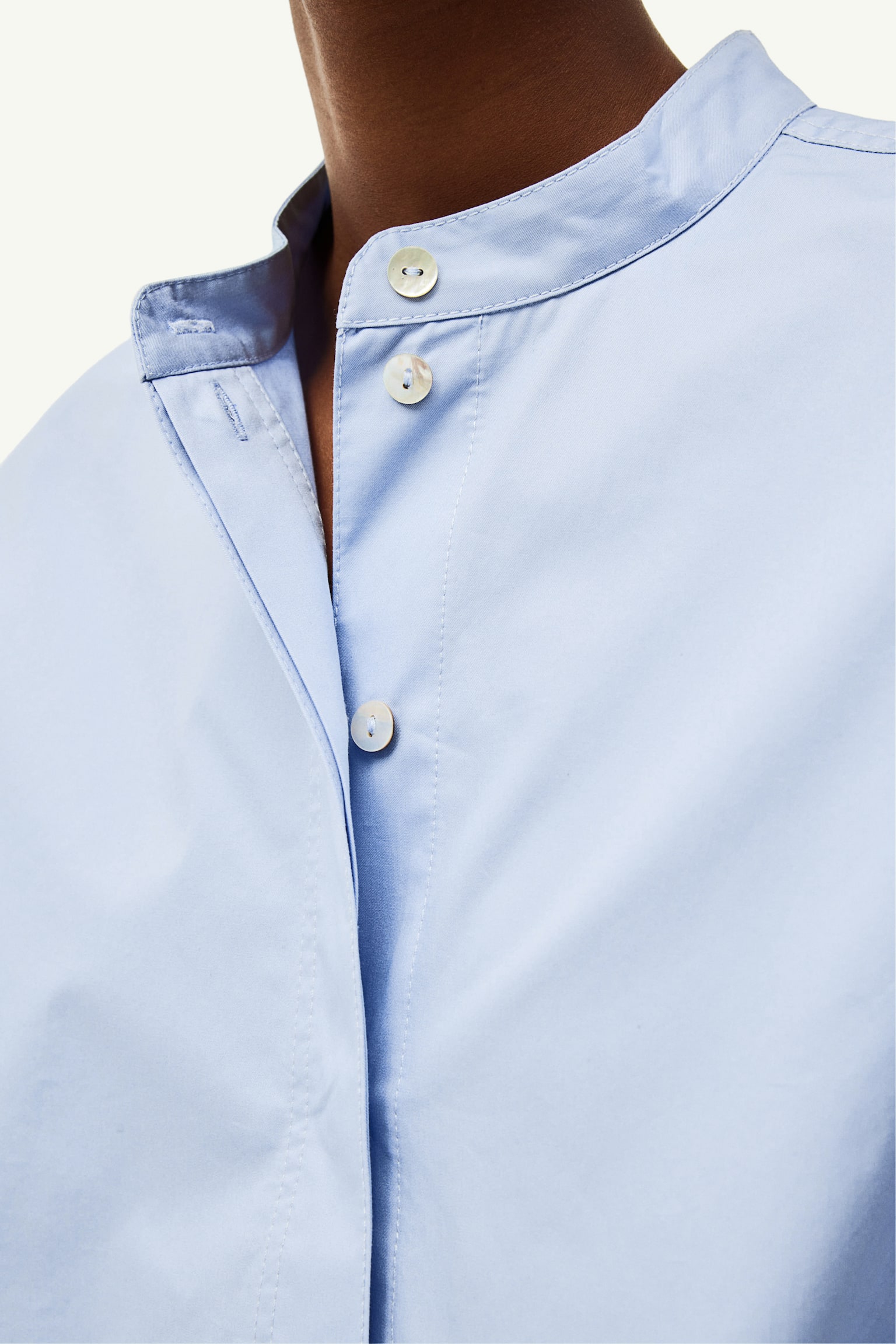 Oversized Grandad Shirt - Light blue - 4