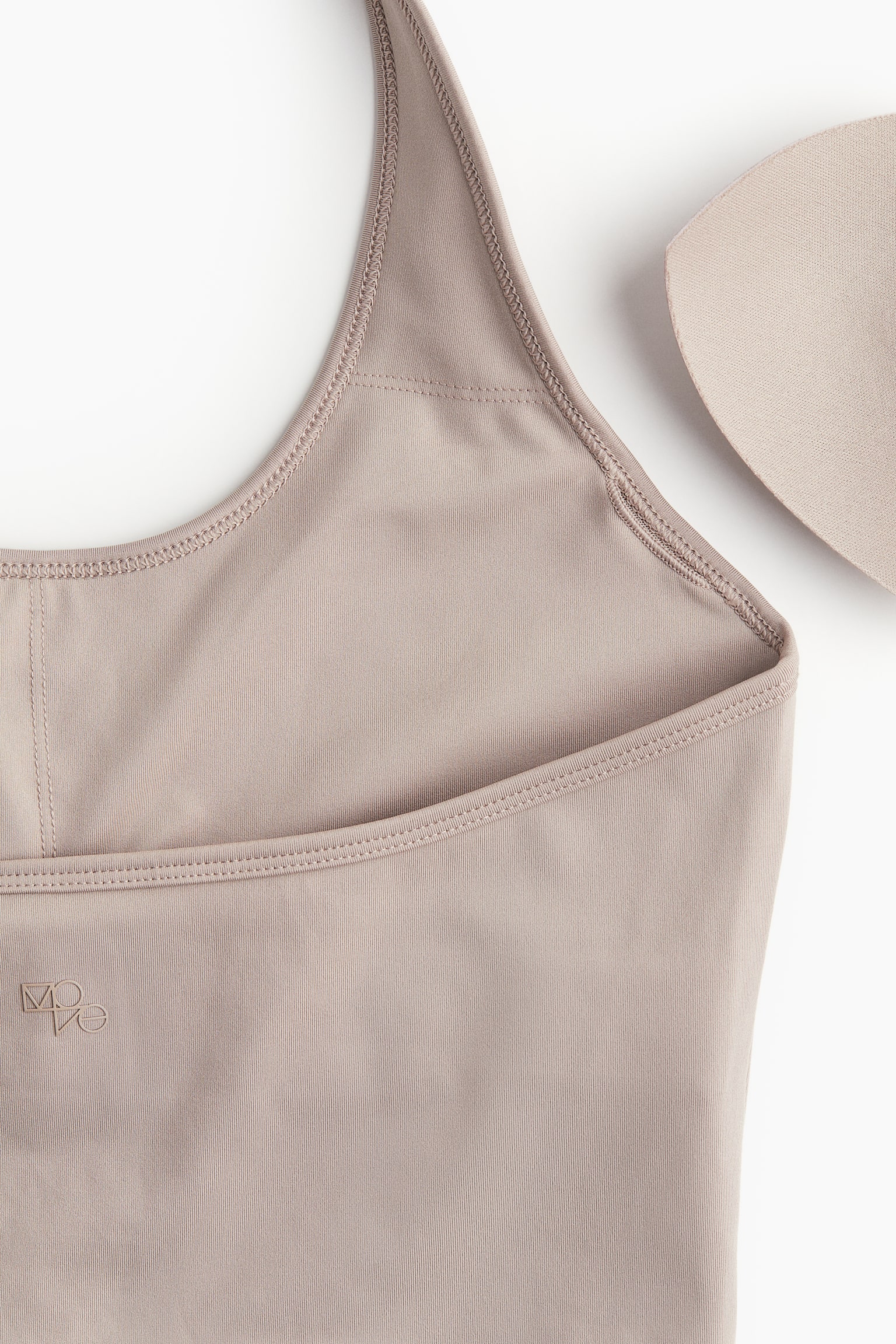 Halterneck Activewear Top In DryMove™ - Light beige/Black - 5