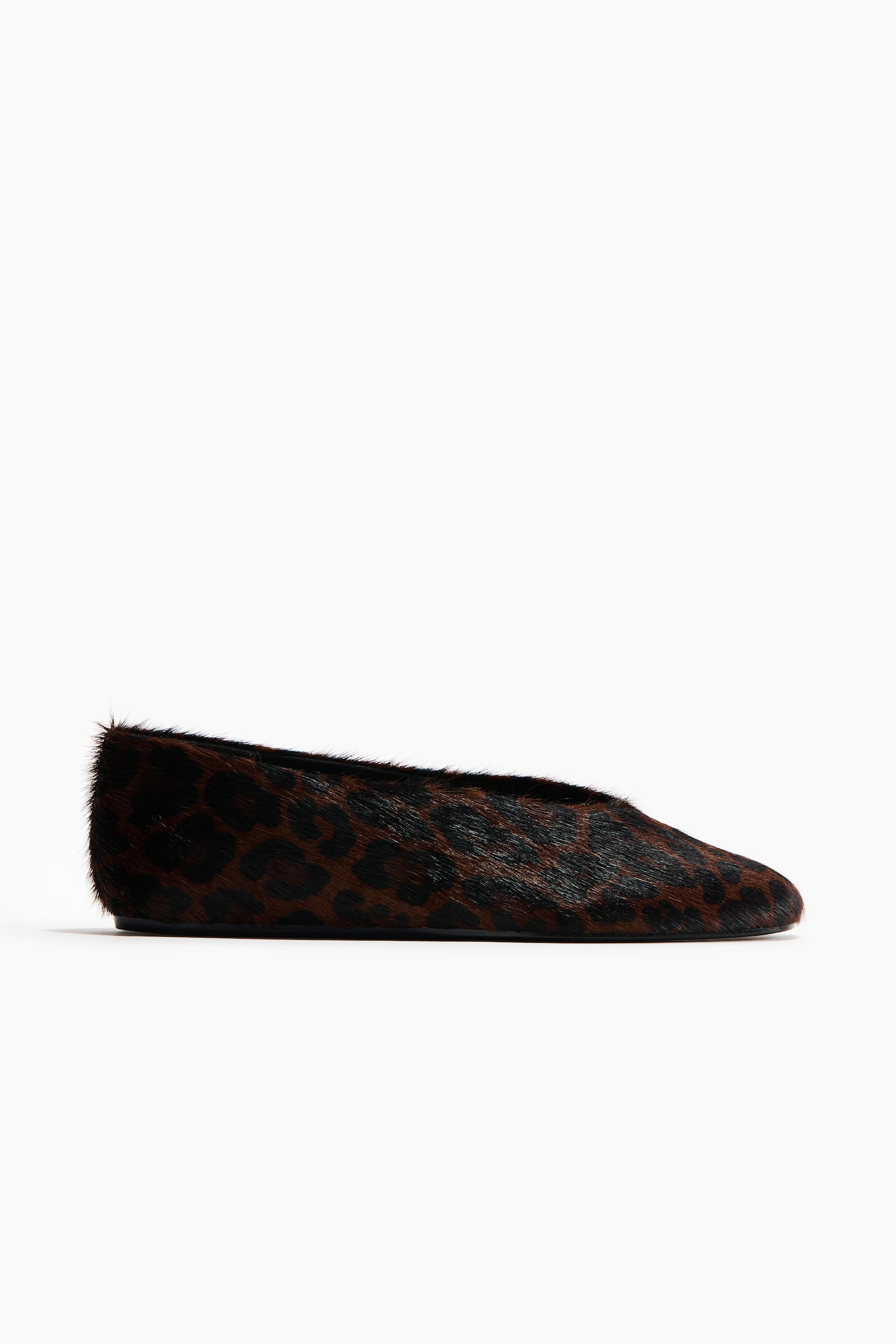 Leather ballet flats - Dark brown/Faux leopard/Dark beige/Faux tiger - 3